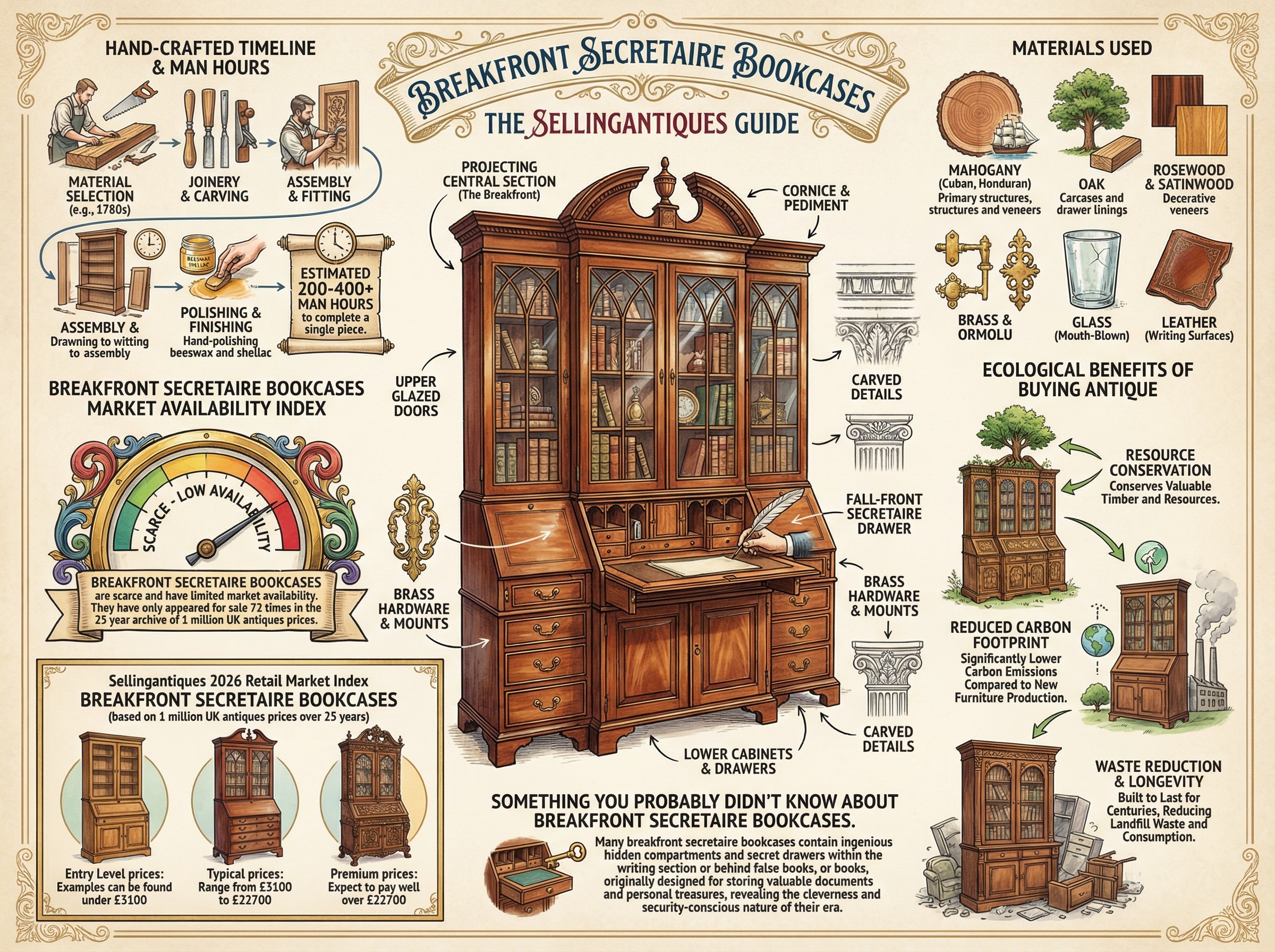 Breakfront Secretaire Bookcases Guide Infographic