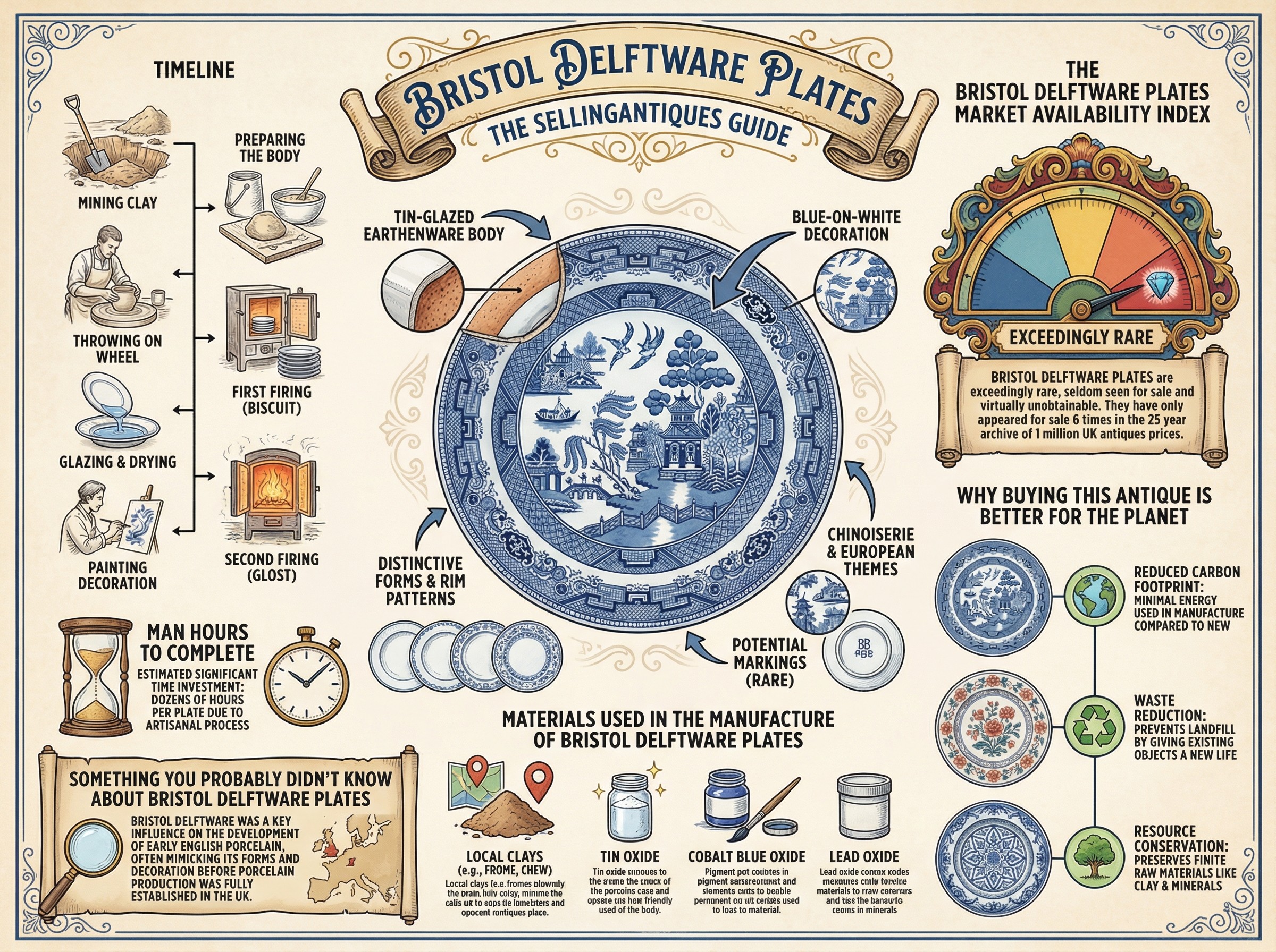 Bristol Delftware Plates Guide Infographic