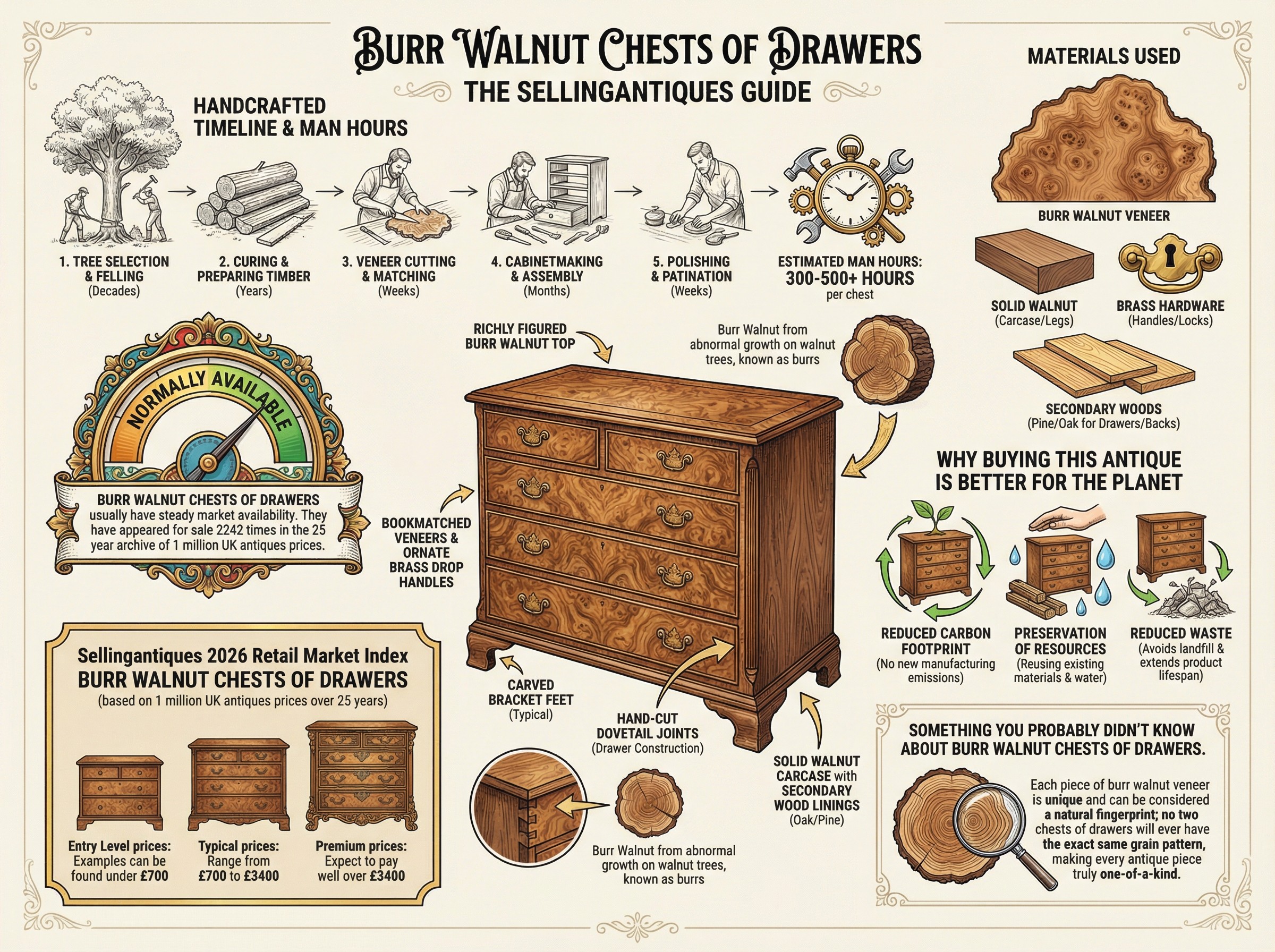 Burr Walnut Chests Of Drawers Guide Infographic