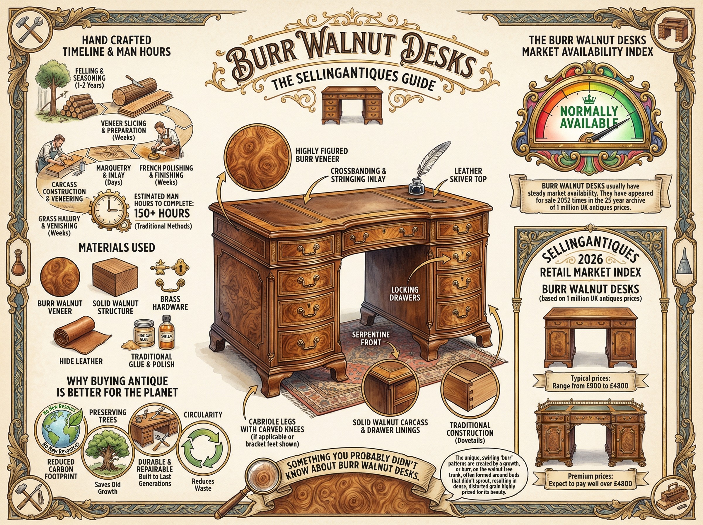 Burr Walnut Desks Guide Infographic