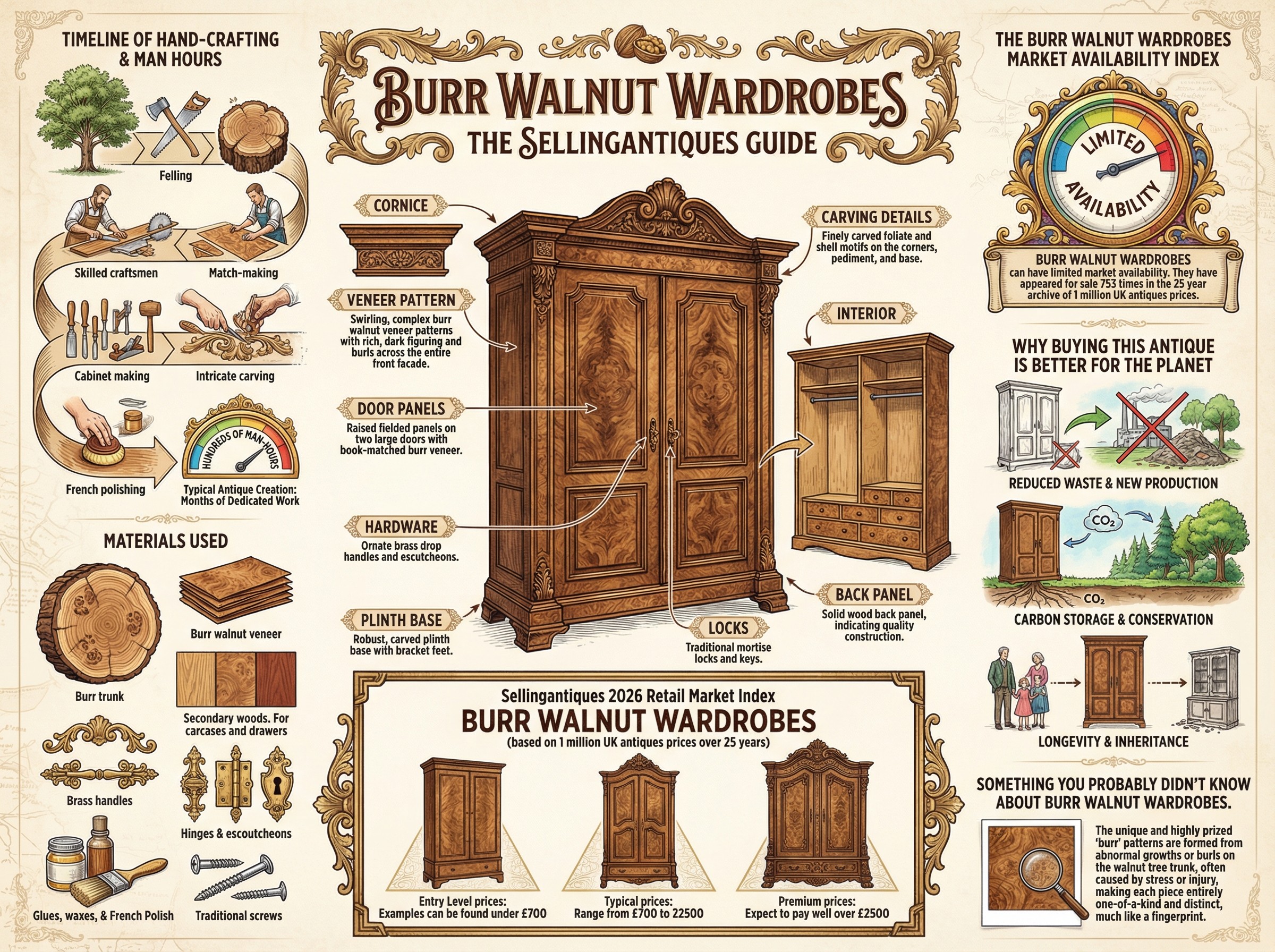 Burr Walnut Wardrobes Guide Infographic