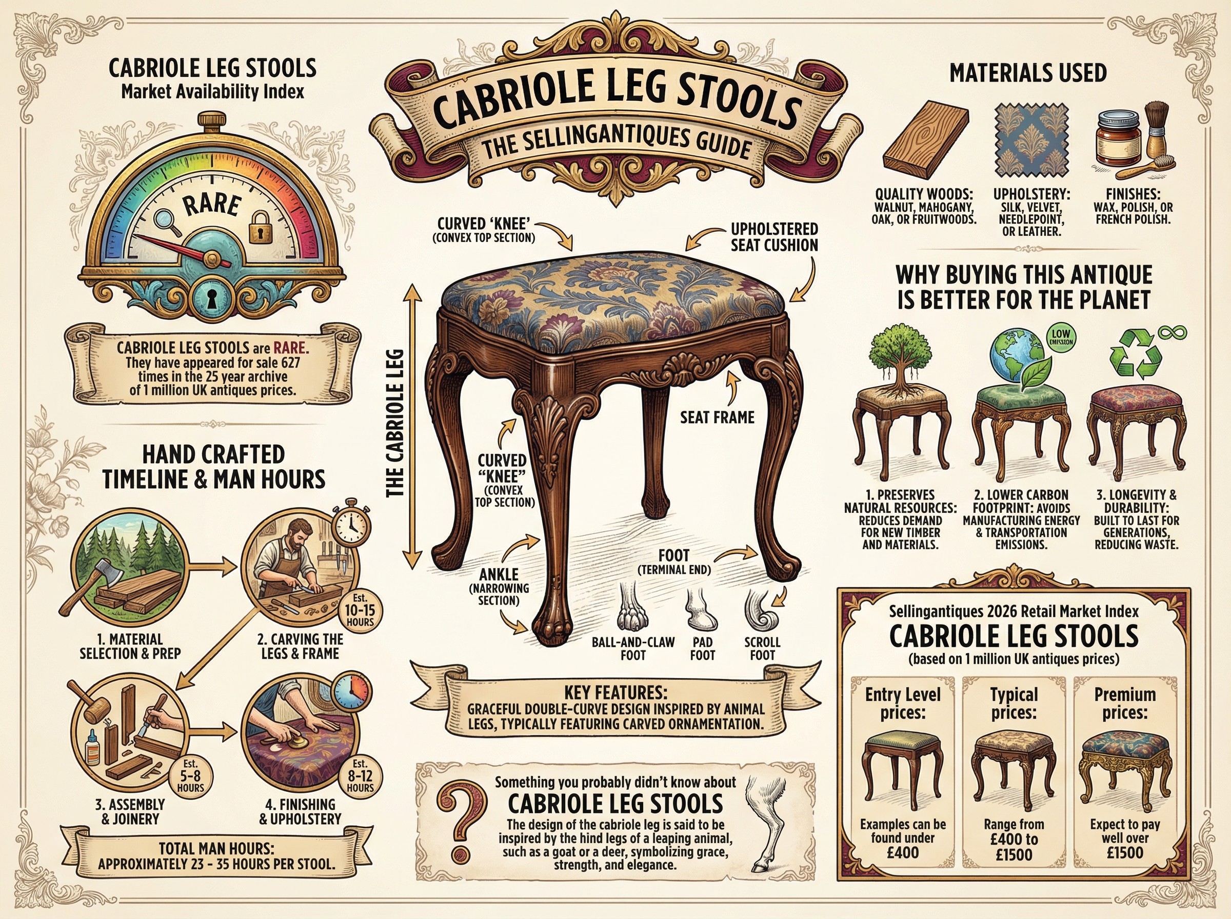 Cabriole Leg Stools Guide Infographic