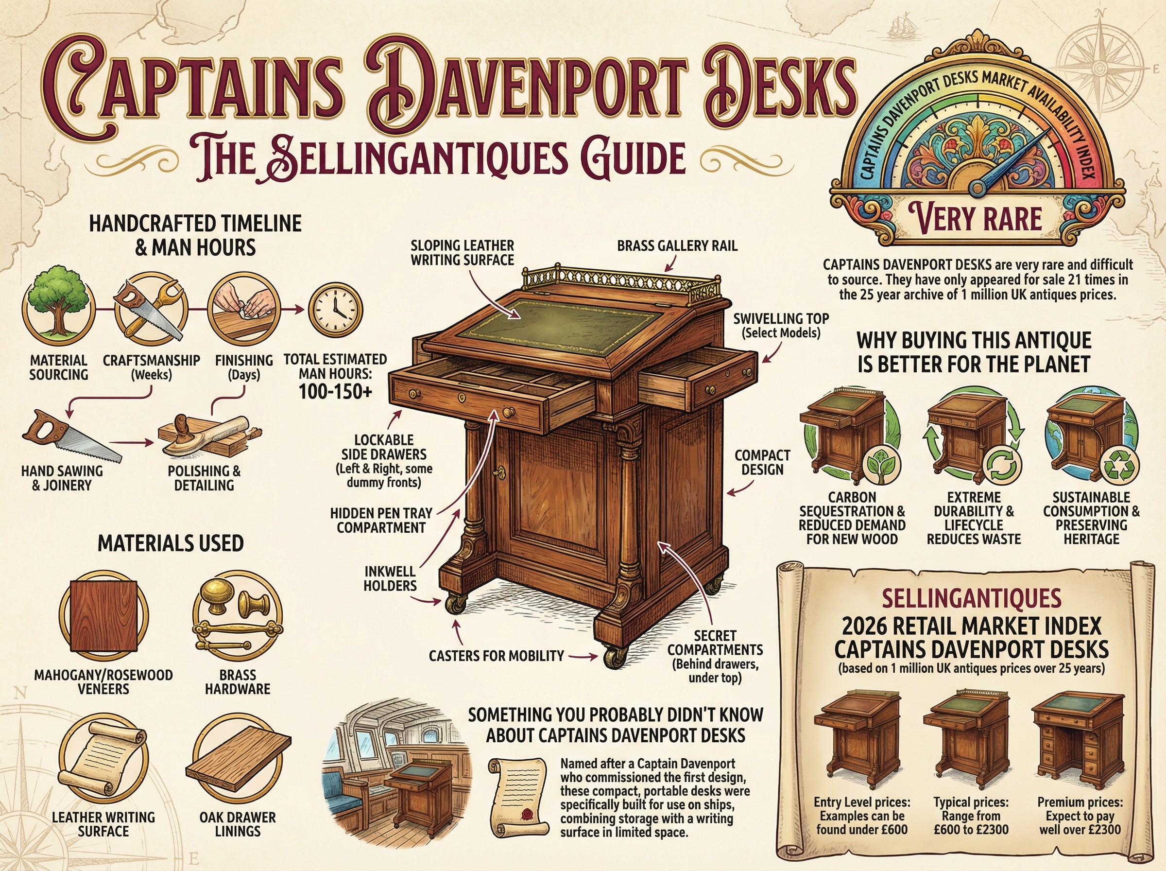 Captains Davenport Desks Guide Infographic