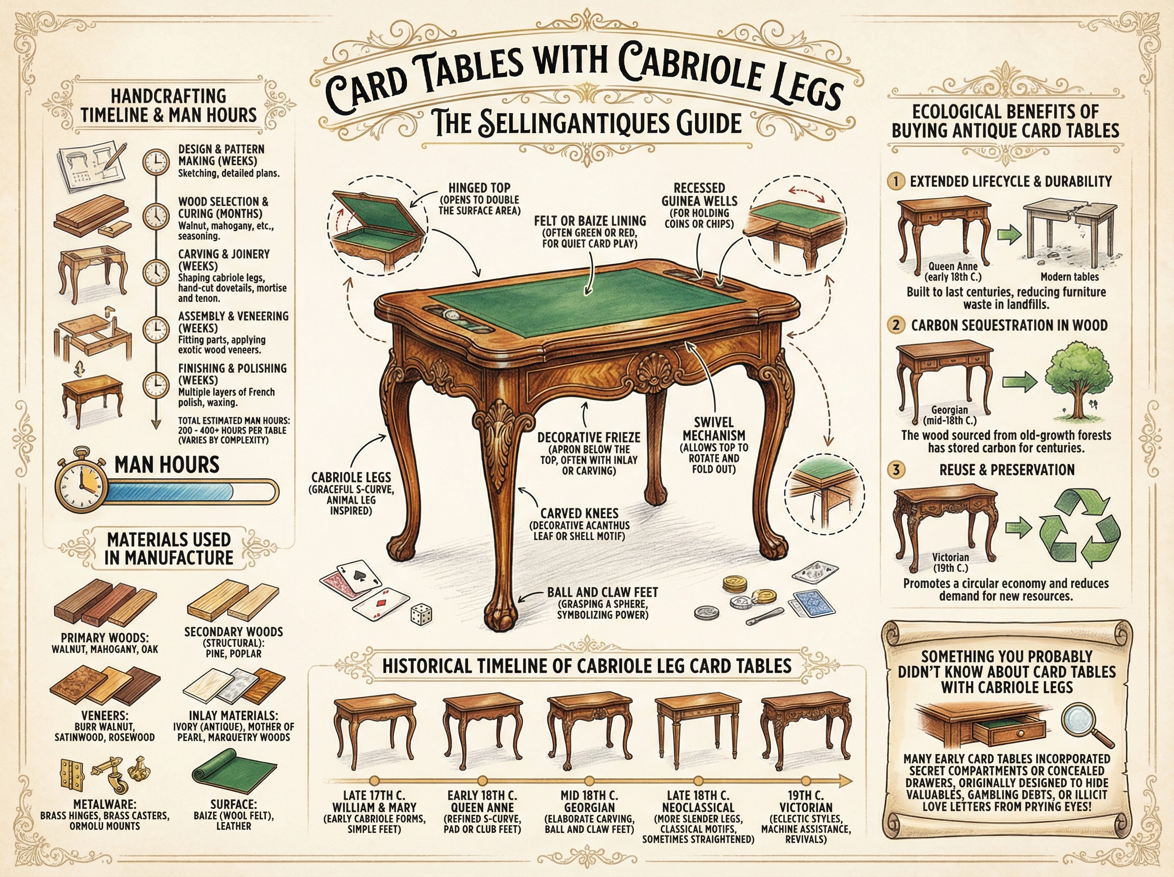 Card Tables With Cabriole Legs Guide Infographic