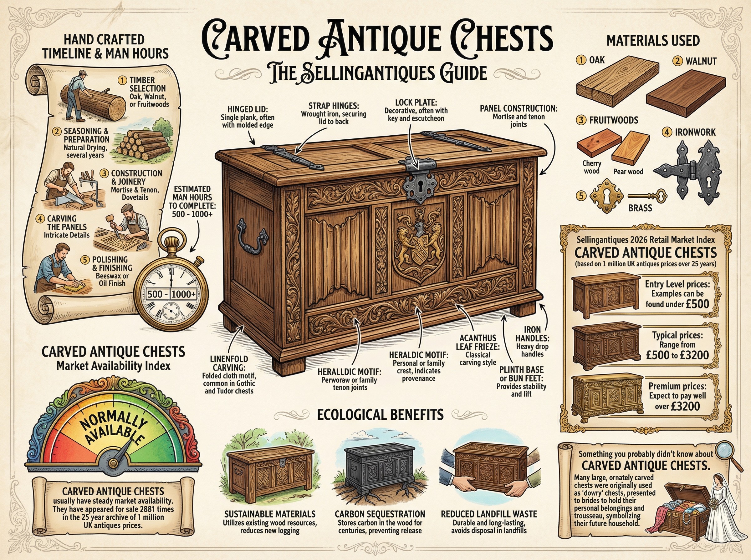 Carved Antique Chests Guide Infographic