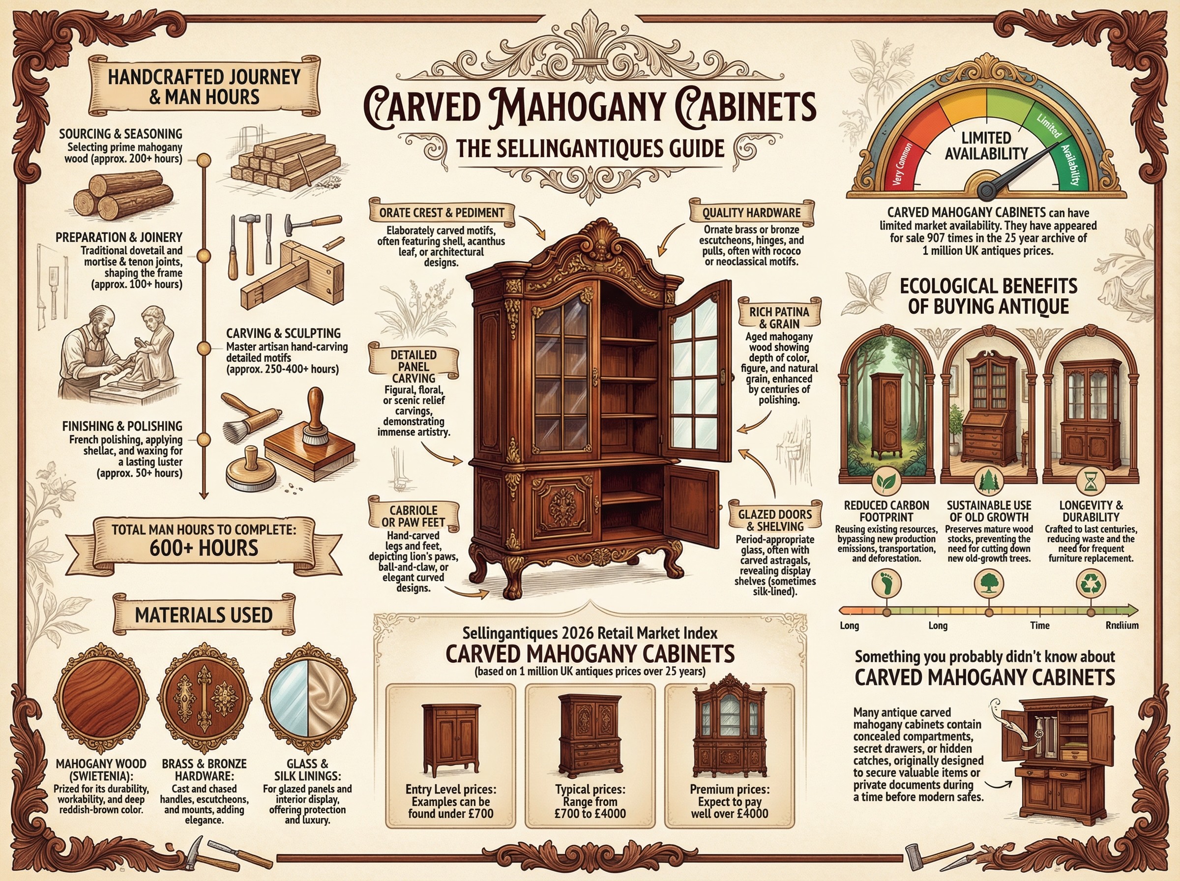 Carved Mahogany Cabinets Guide Infographic