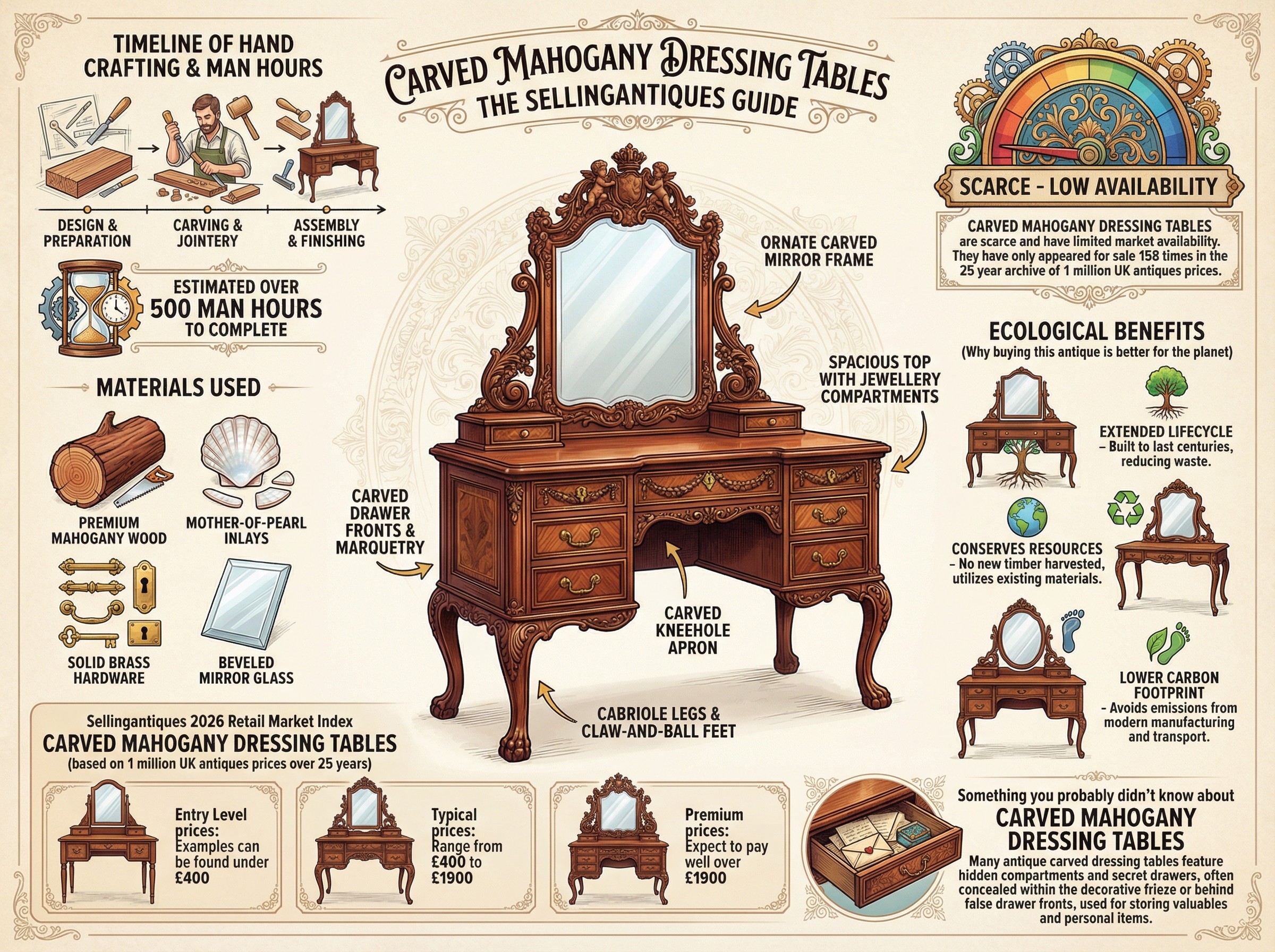 Carved Mahogany Dressing Tables Guide Infographic