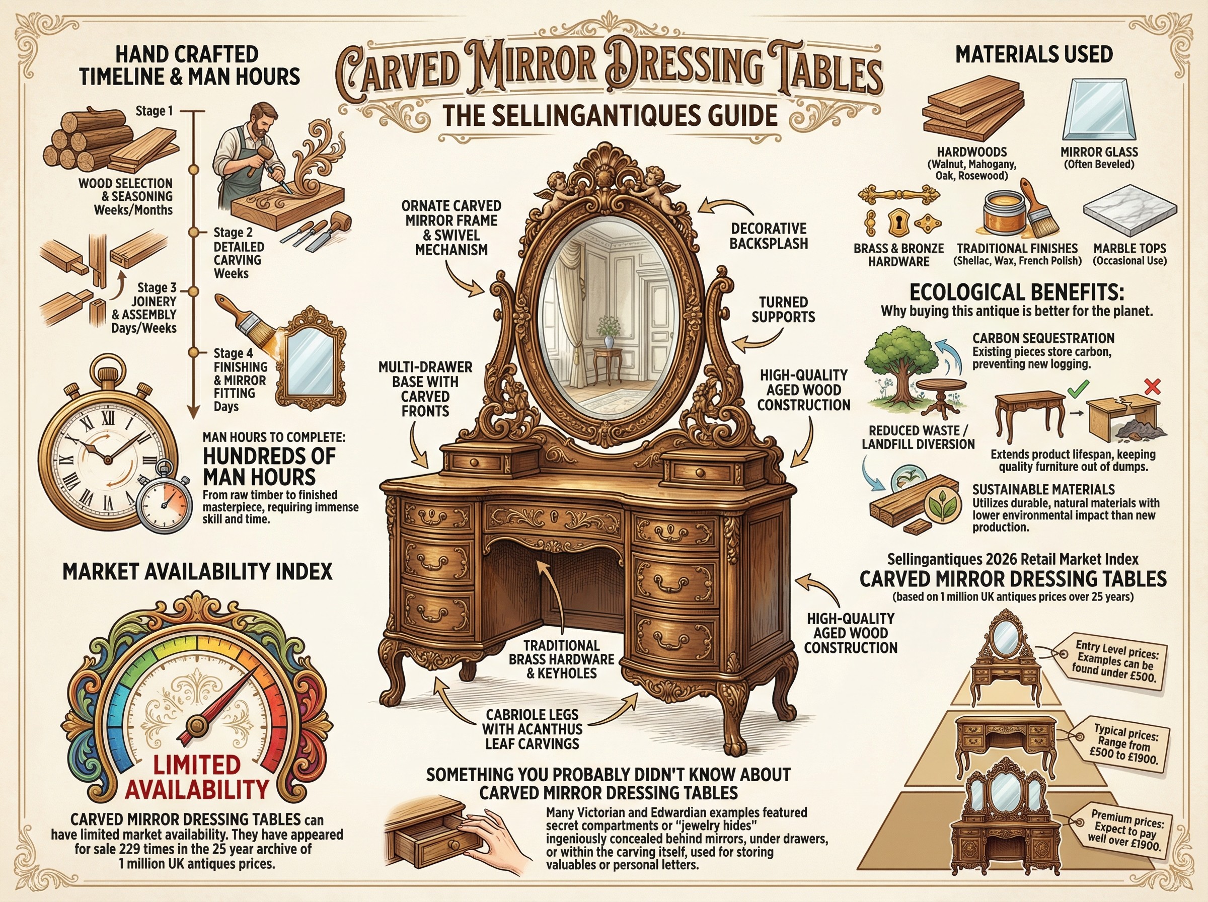 Carved Mirror Dressing Tables Guide Infographic