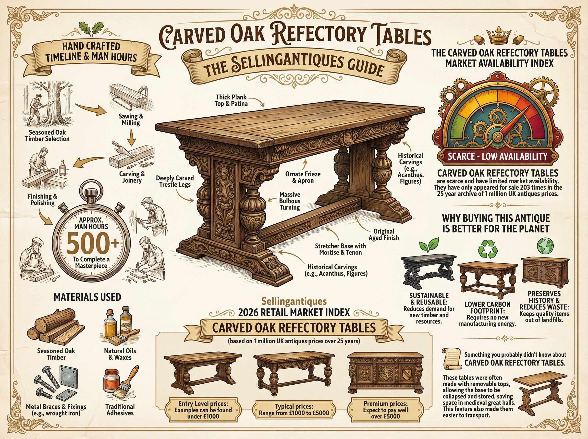 The Sellingantiques Guide to Carved Oak Refectory Tables