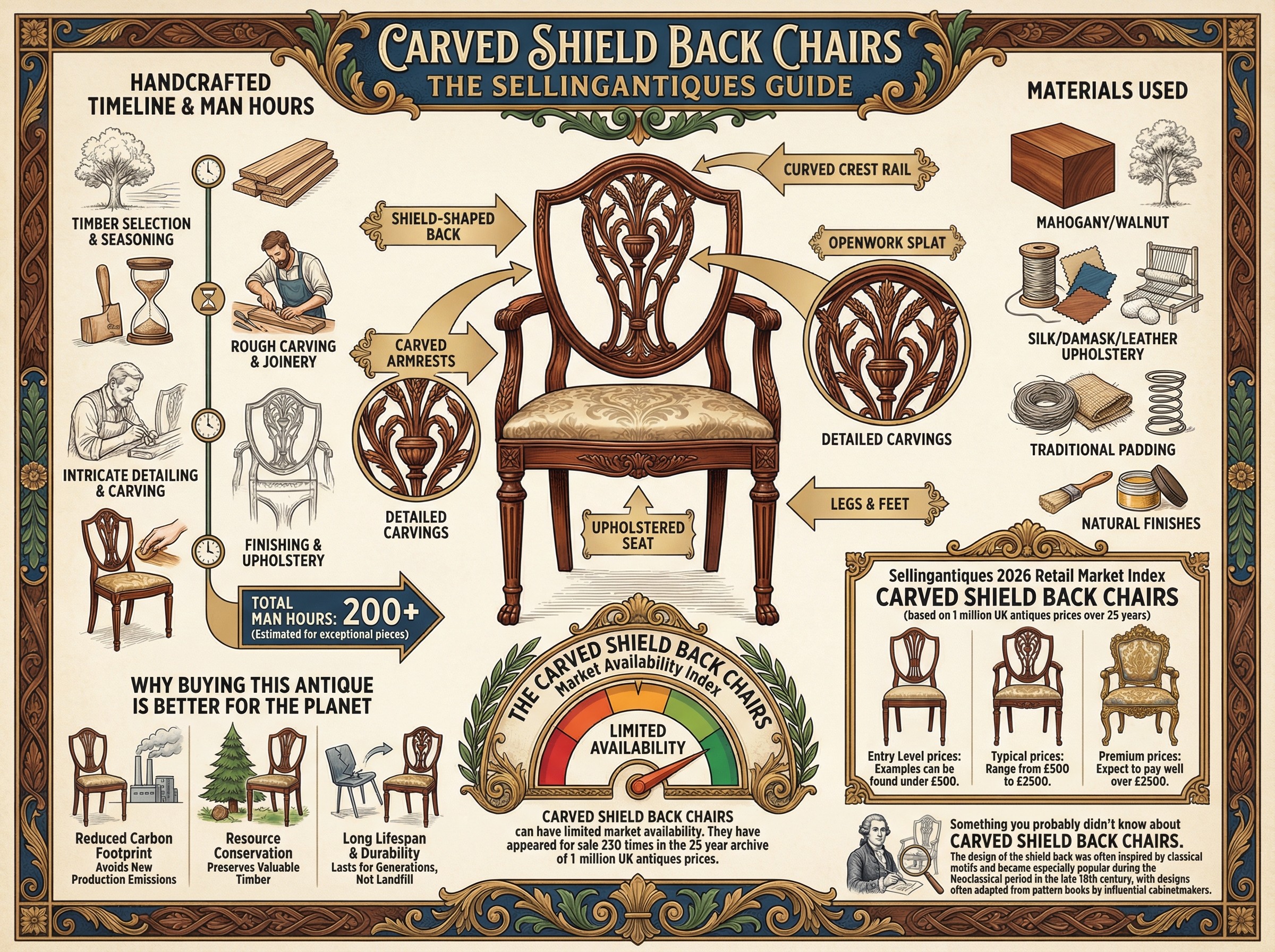 Carved Shield Back Chairs Guide Infographic