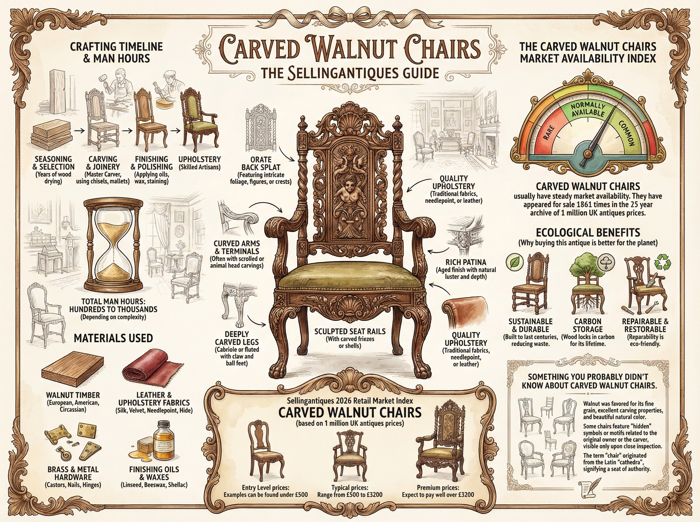 Carved Walnut Chairs Guide Infographic