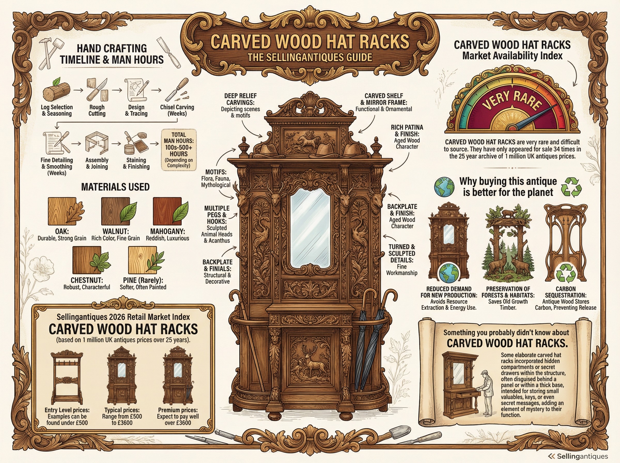 Carved Wood Hat Racks Guide Infographic