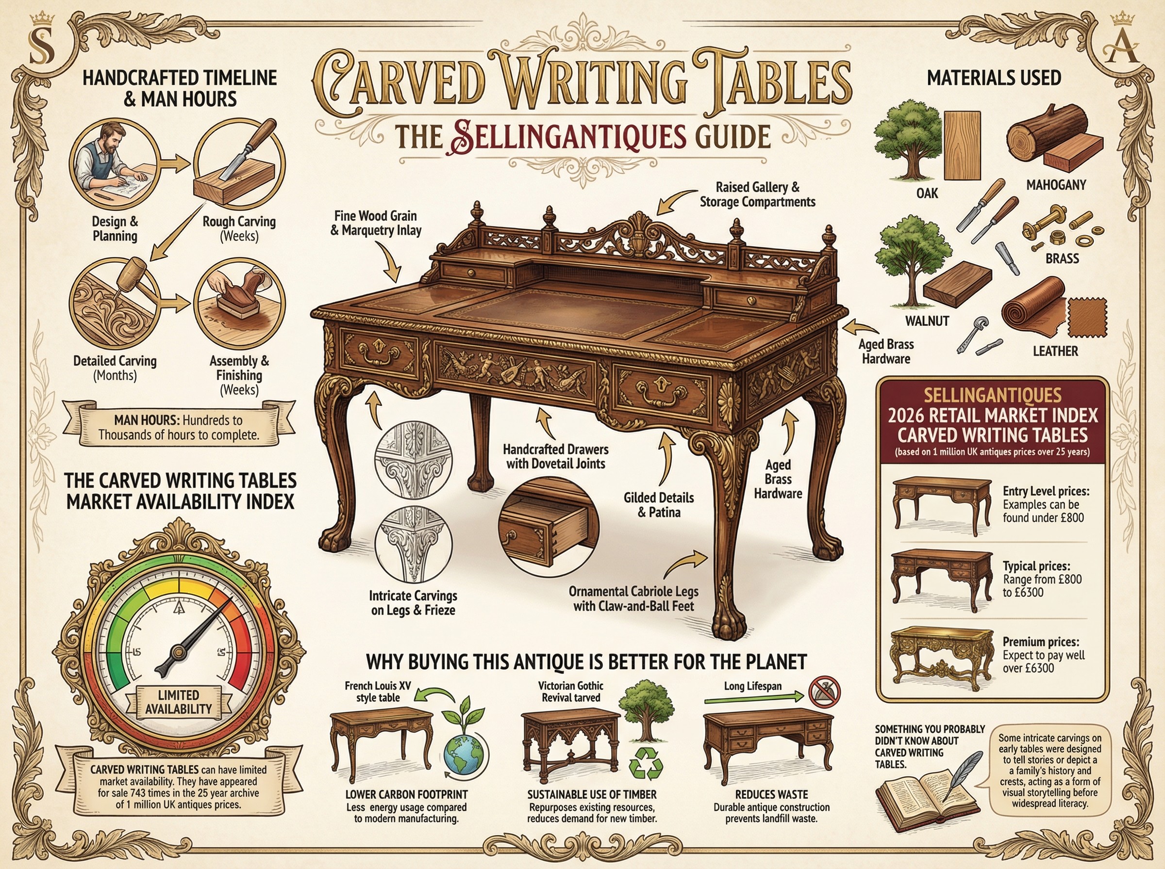 Carved Writing Tables Guide Infographic