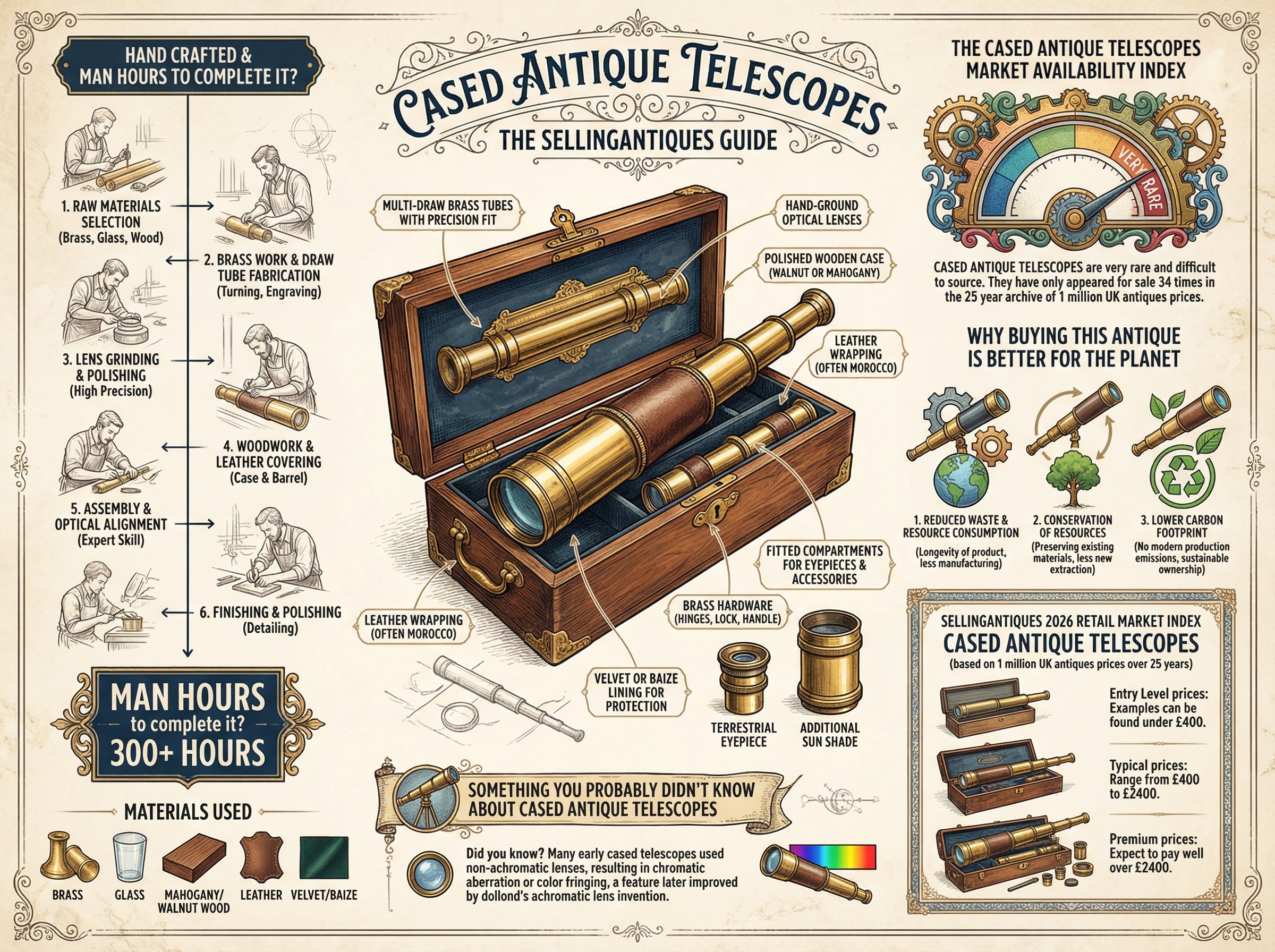 Cased Antique Telescopes Guide Infographic