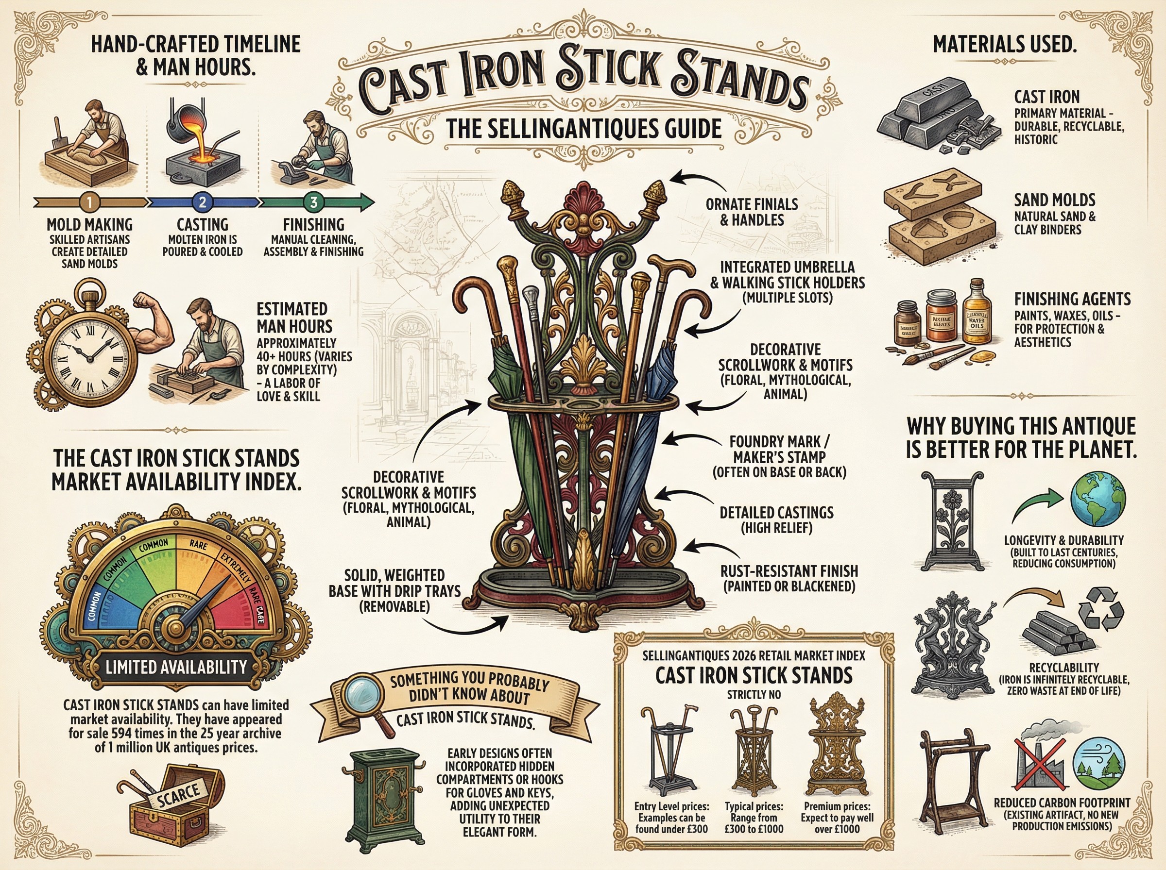 Cast Iron Stick Stands Guide Infographic