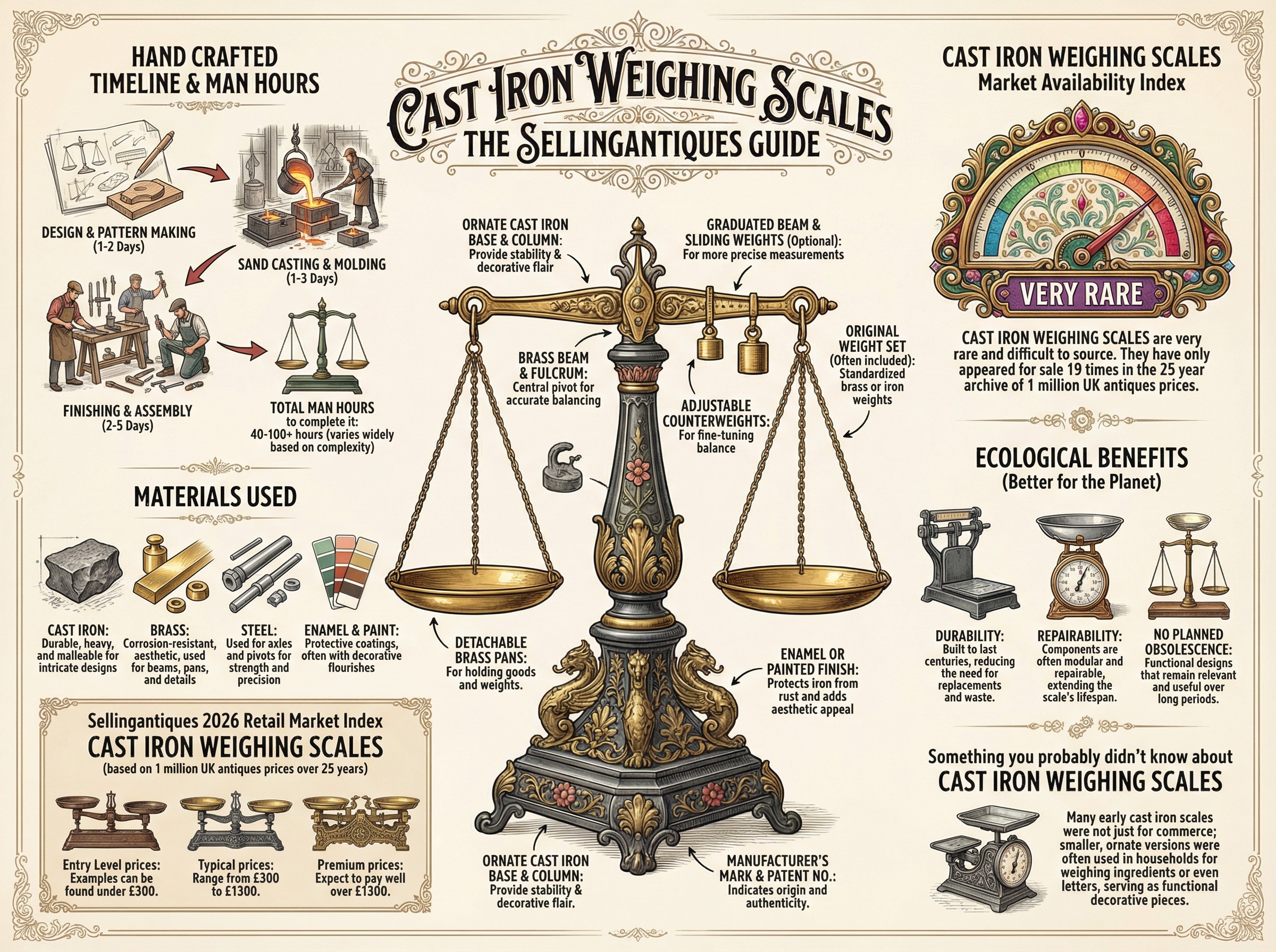 Cast Iron Weighing Scales Guide Infographic