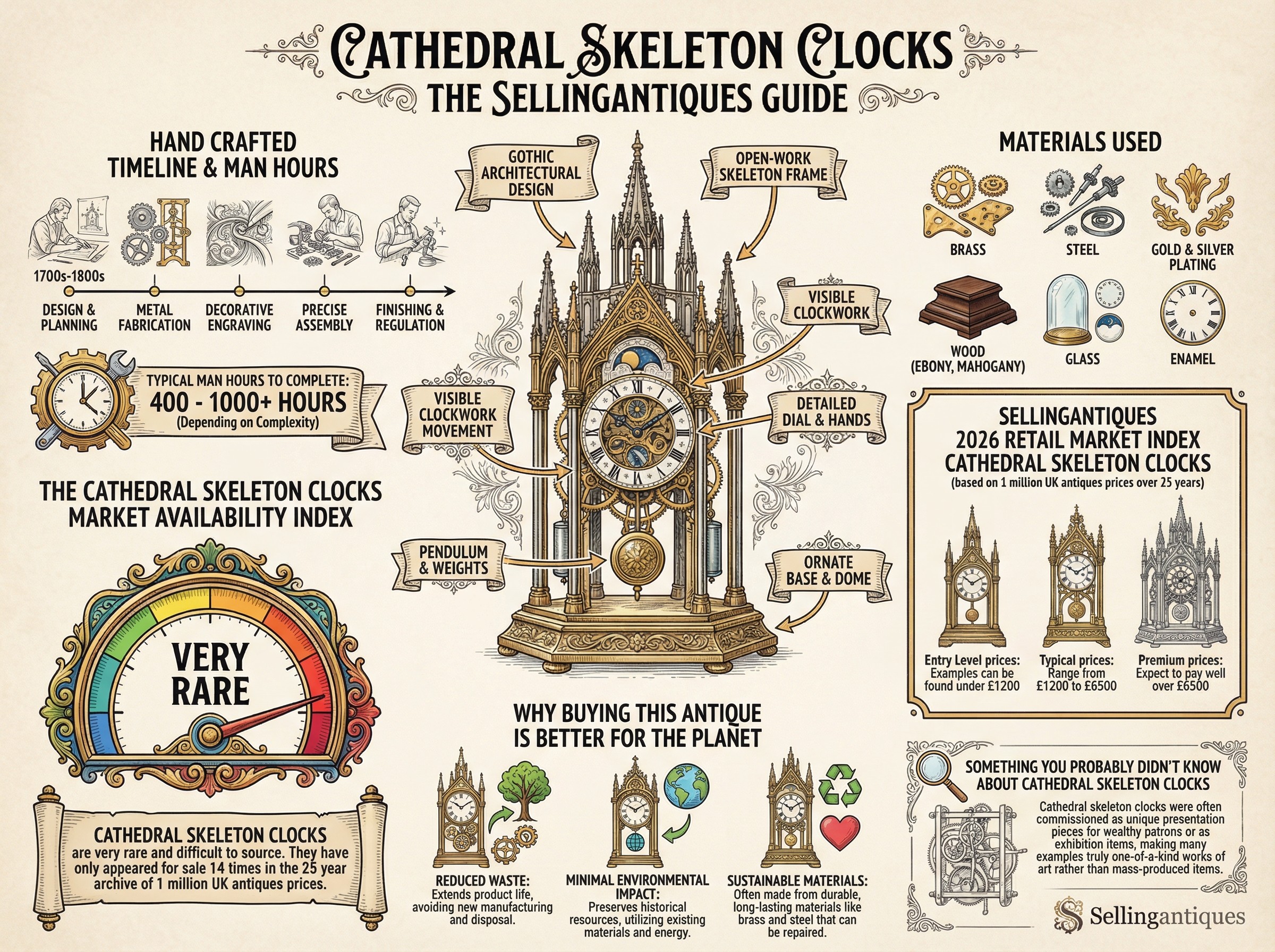Cathedral Skeleton Clocks Guide Infographic