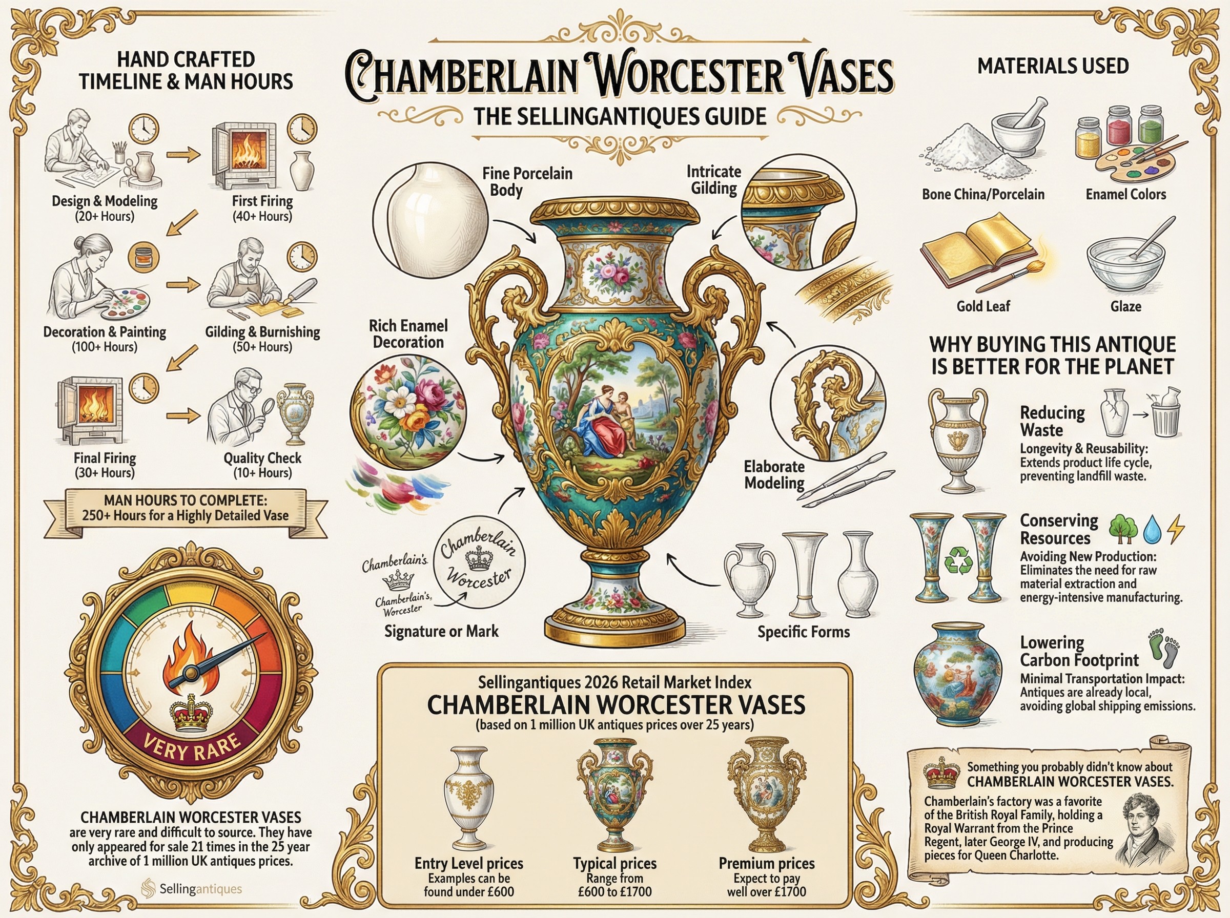 Chamberlain Worcester Vases Guide Infographic