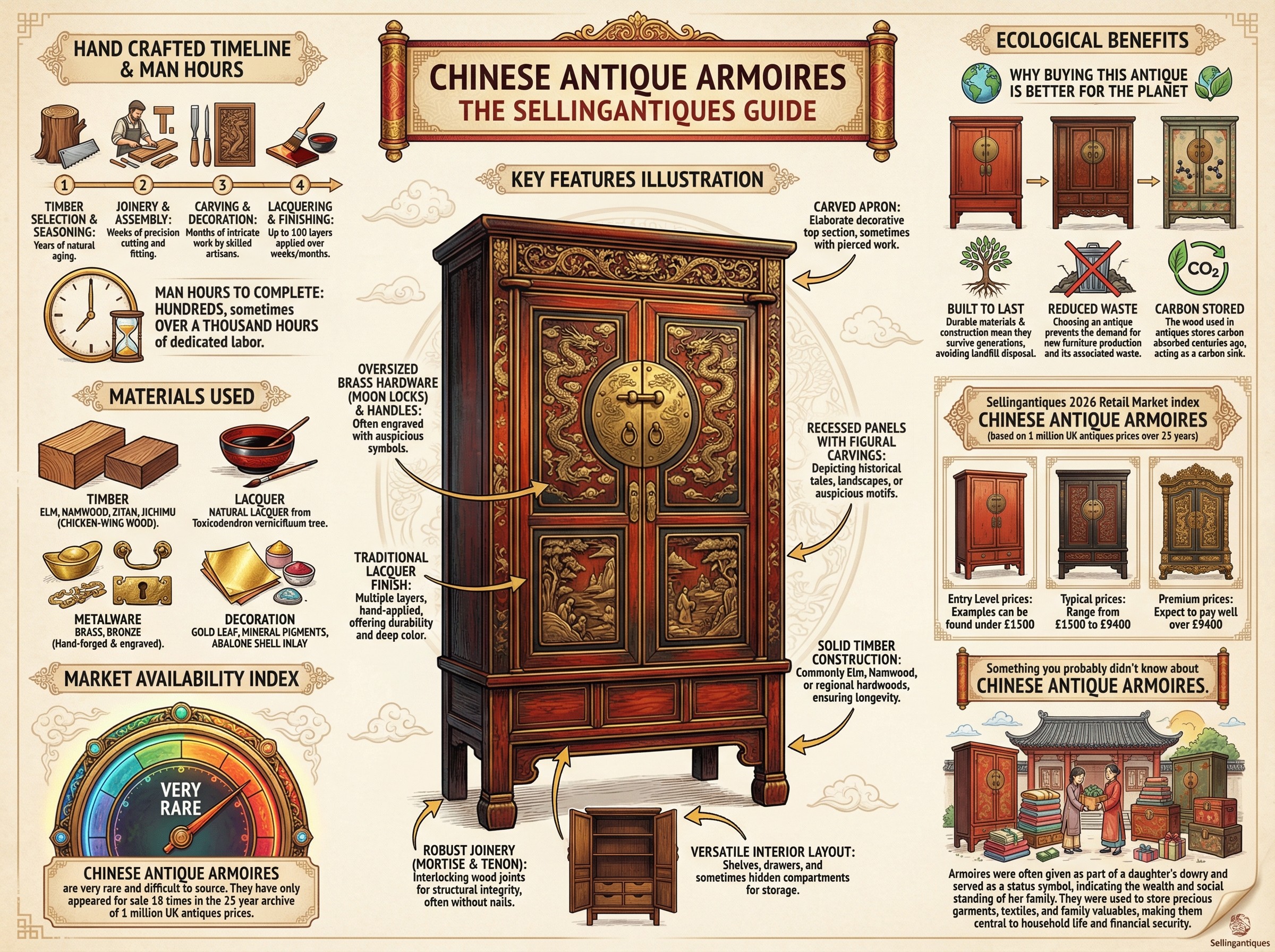 Chinese Antique Armoires Guide Infographic