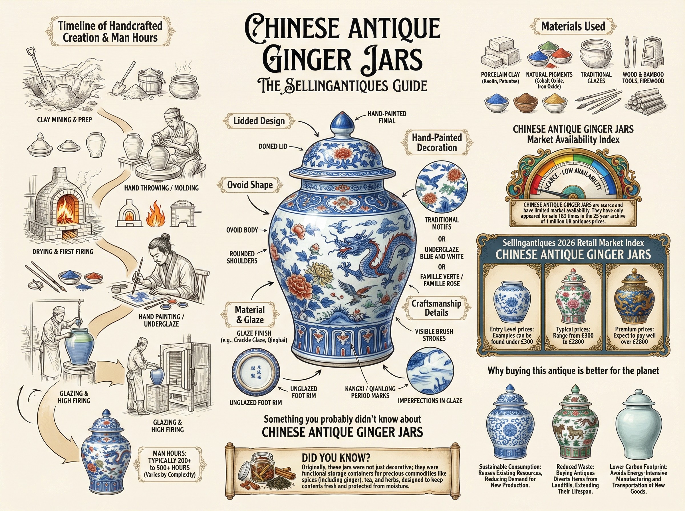Chinese Antique Ginger Jars Guide Infographic