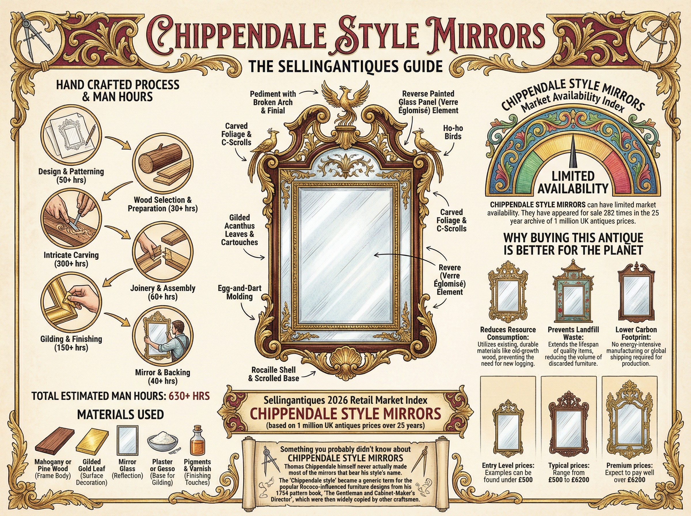 Chippendale Style Mirrors Guide Infographic