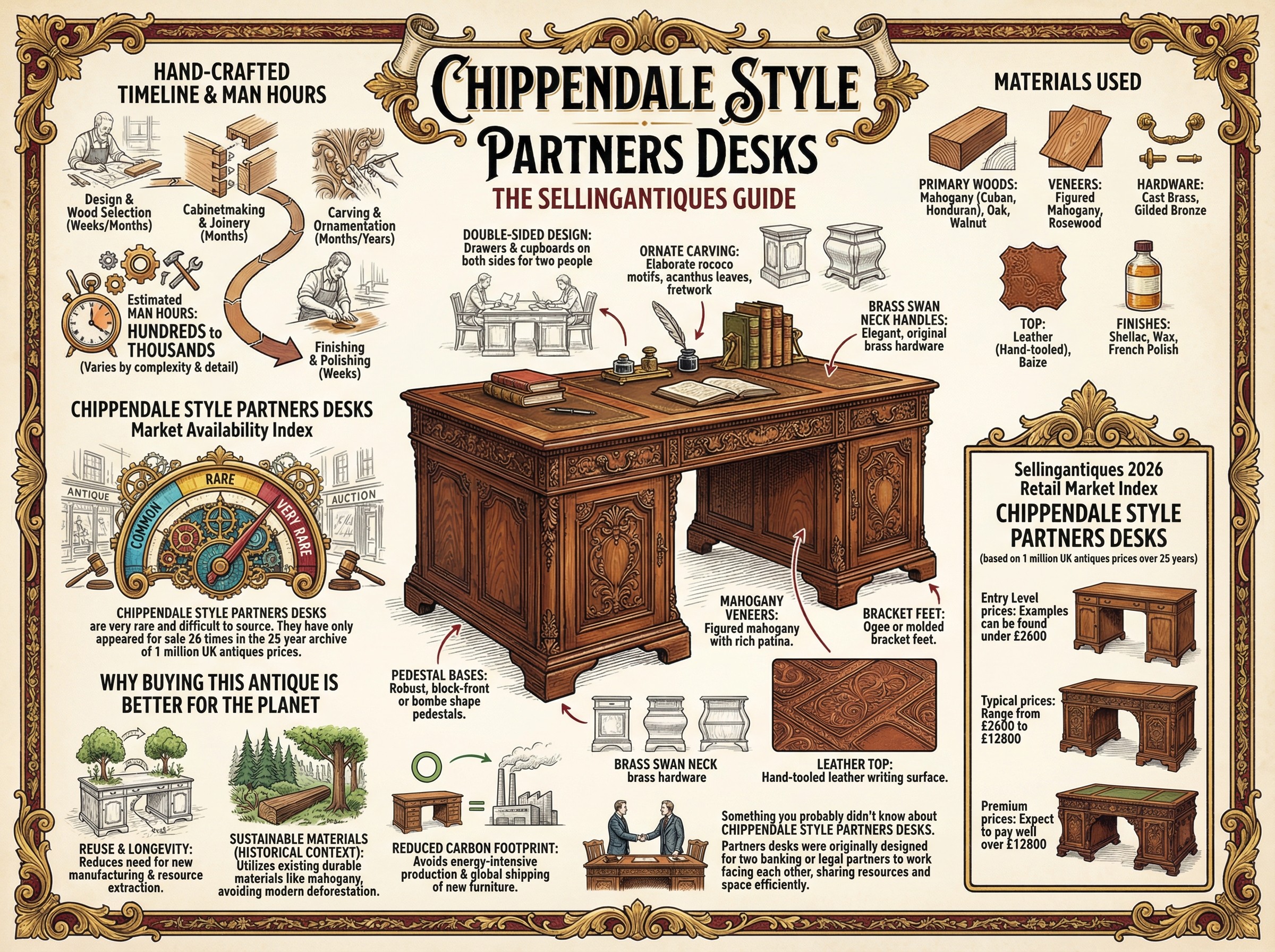 Chippendale Style Partners Desks Guide Infographic