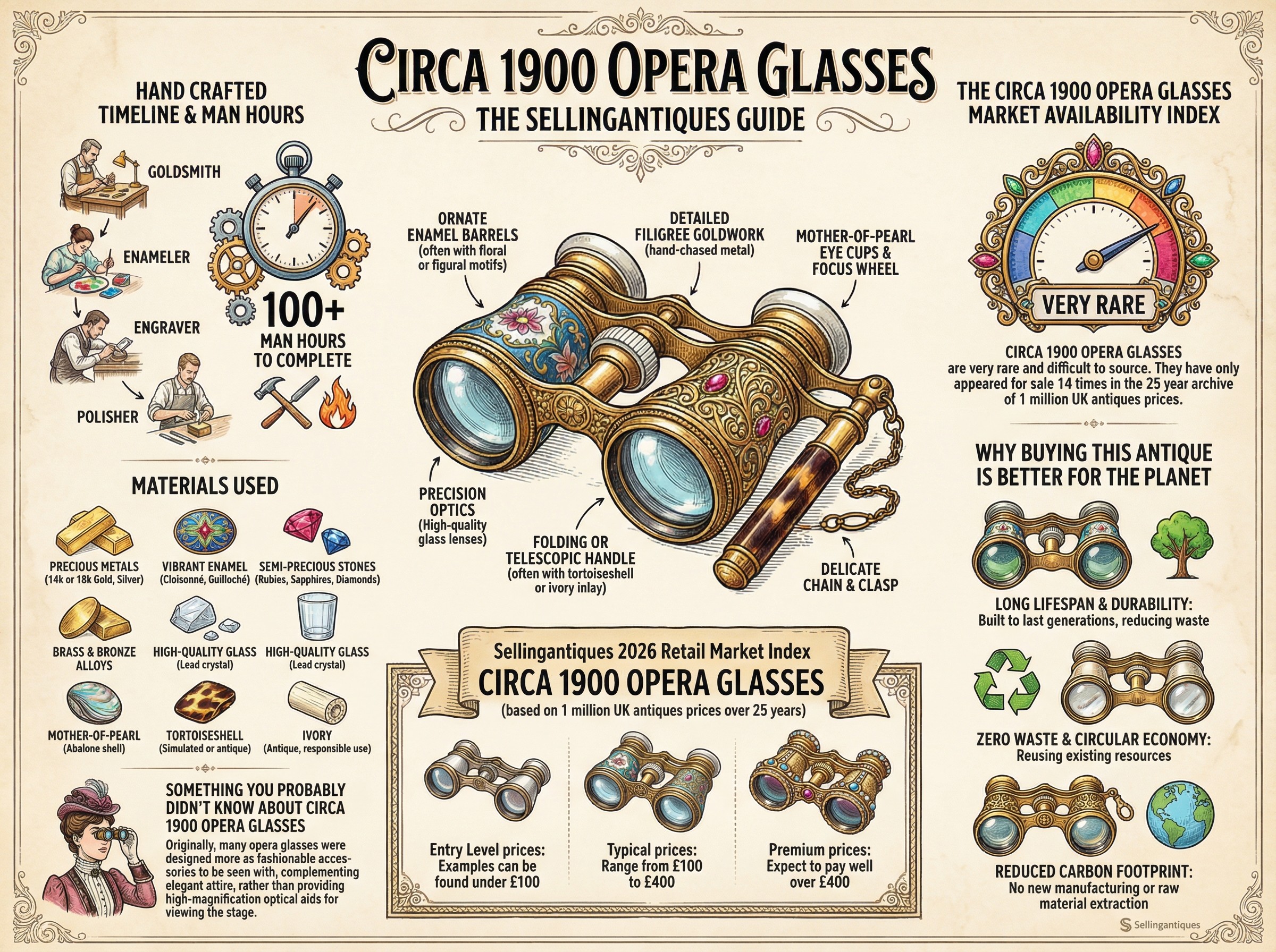 Circa 1900 Opera Glasses Guide Infographic