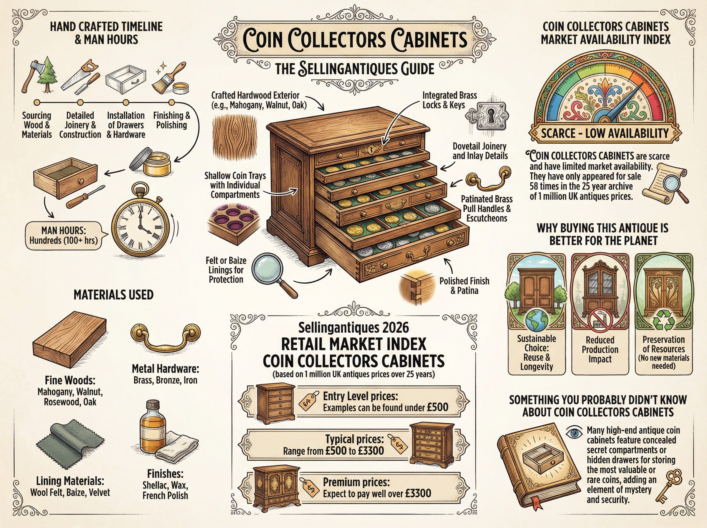 Coin Collectors Cabinets Guide Infographic