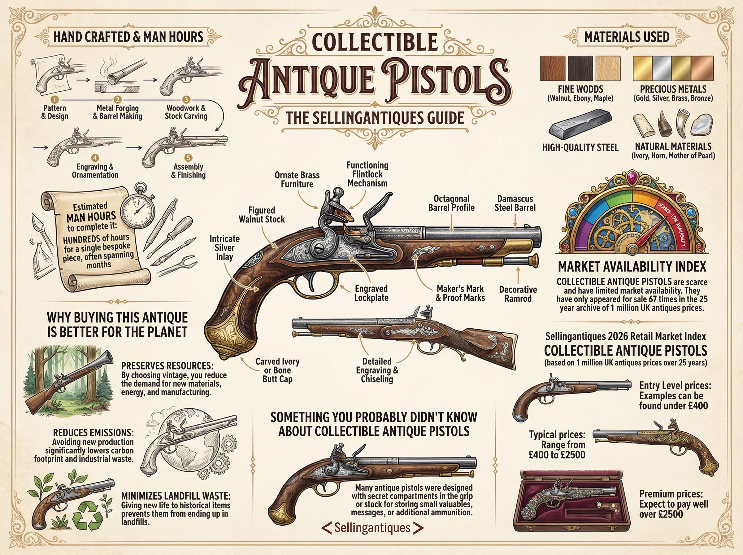 Collectible Antique Pistols Guide Infographic