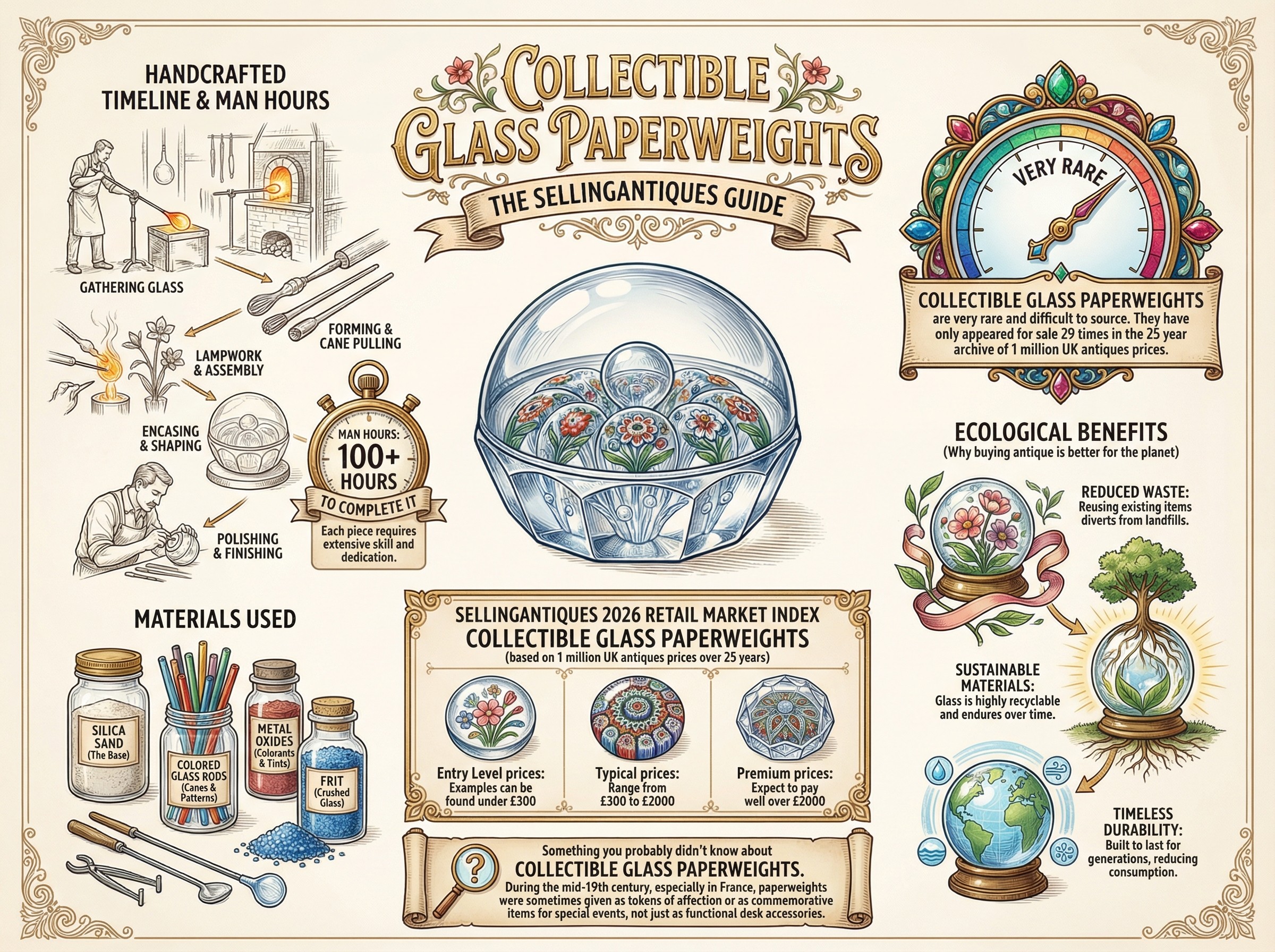 Collectible Glass Paperweights Guide Infographic