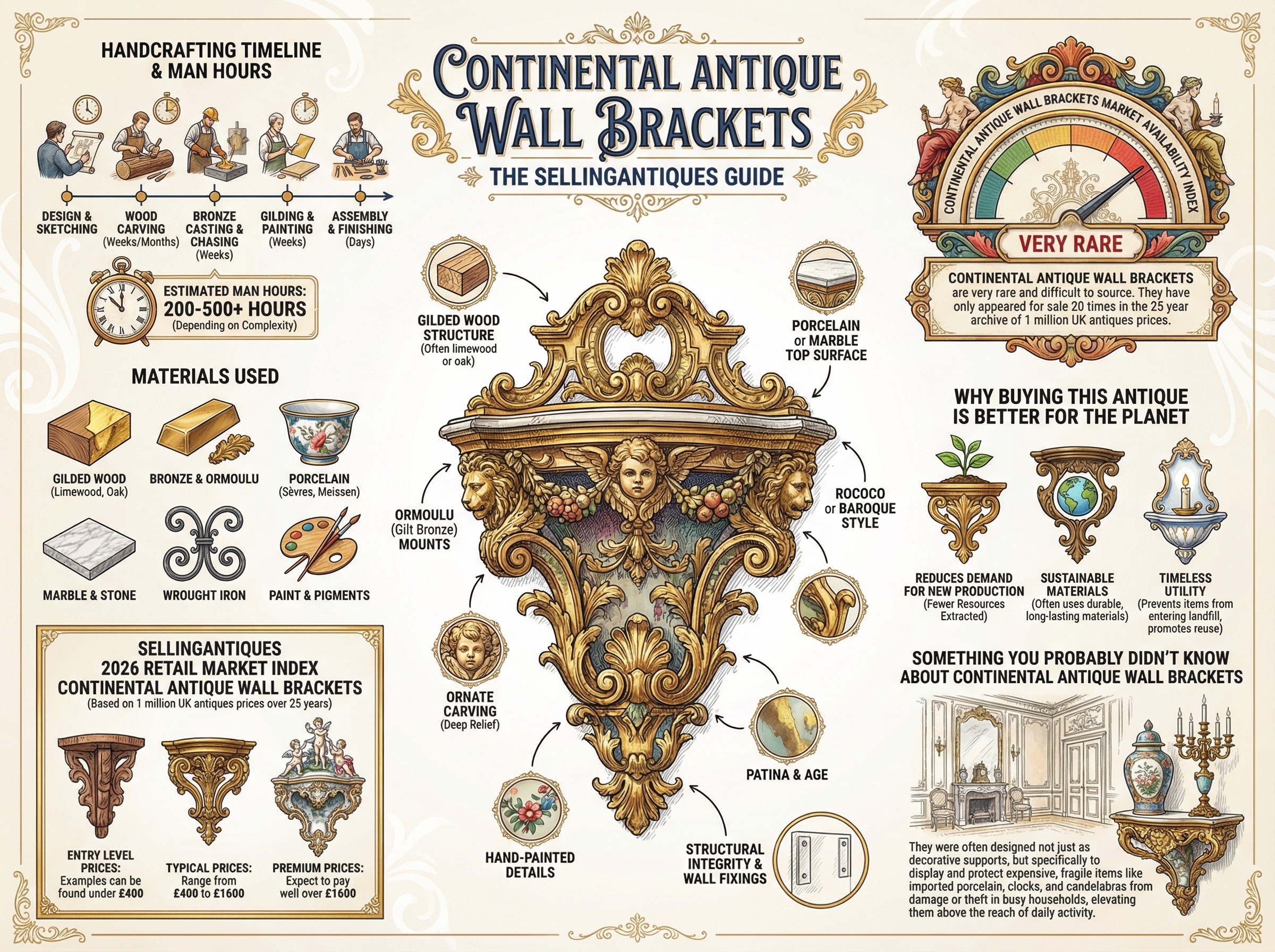 Continental Antique Wall Brackets Guide Infographic