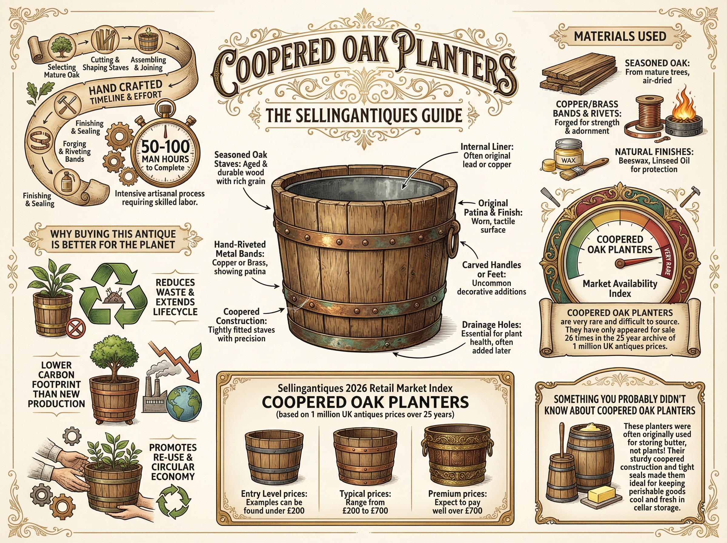 Coopered Oak Planters Guide Infographic