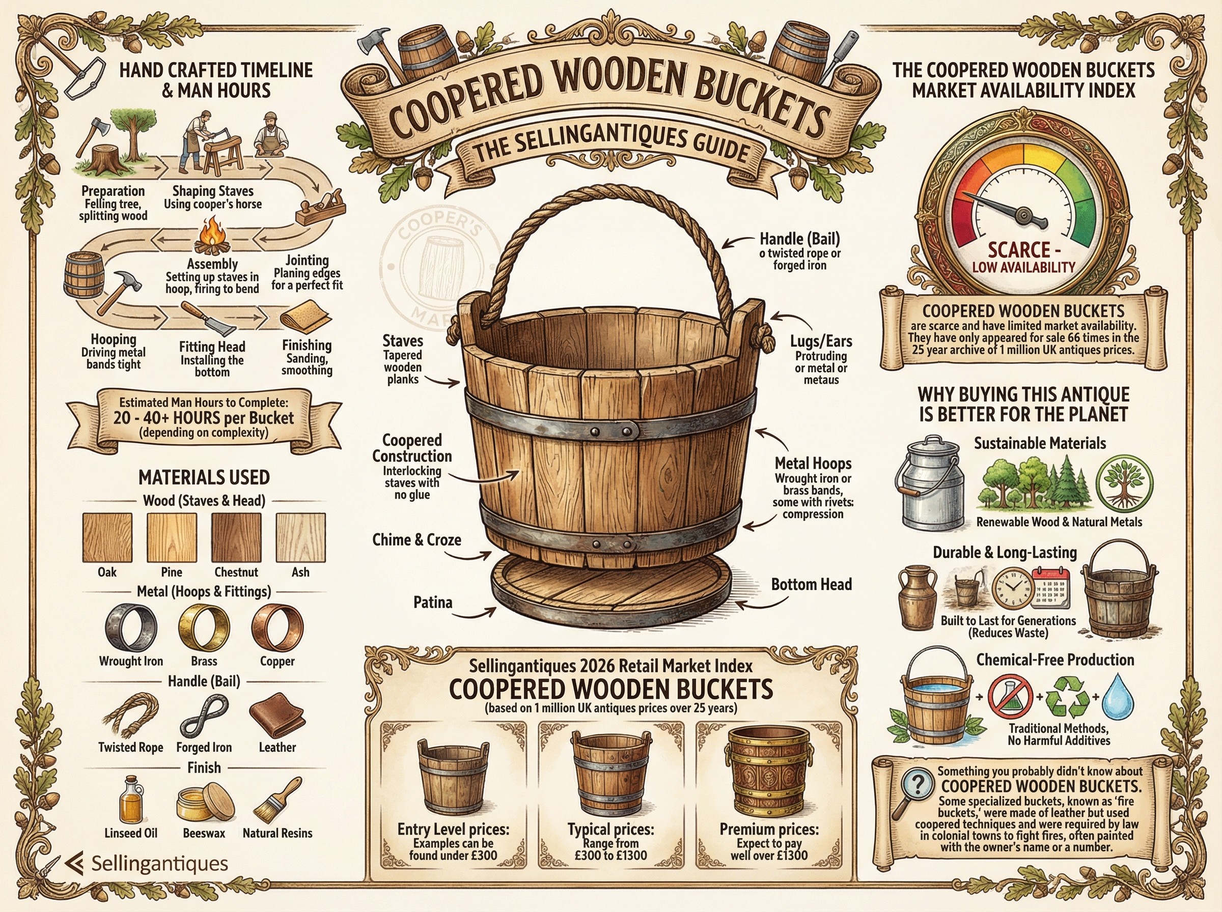 Coopered Wooden Buckets Guide Infographic