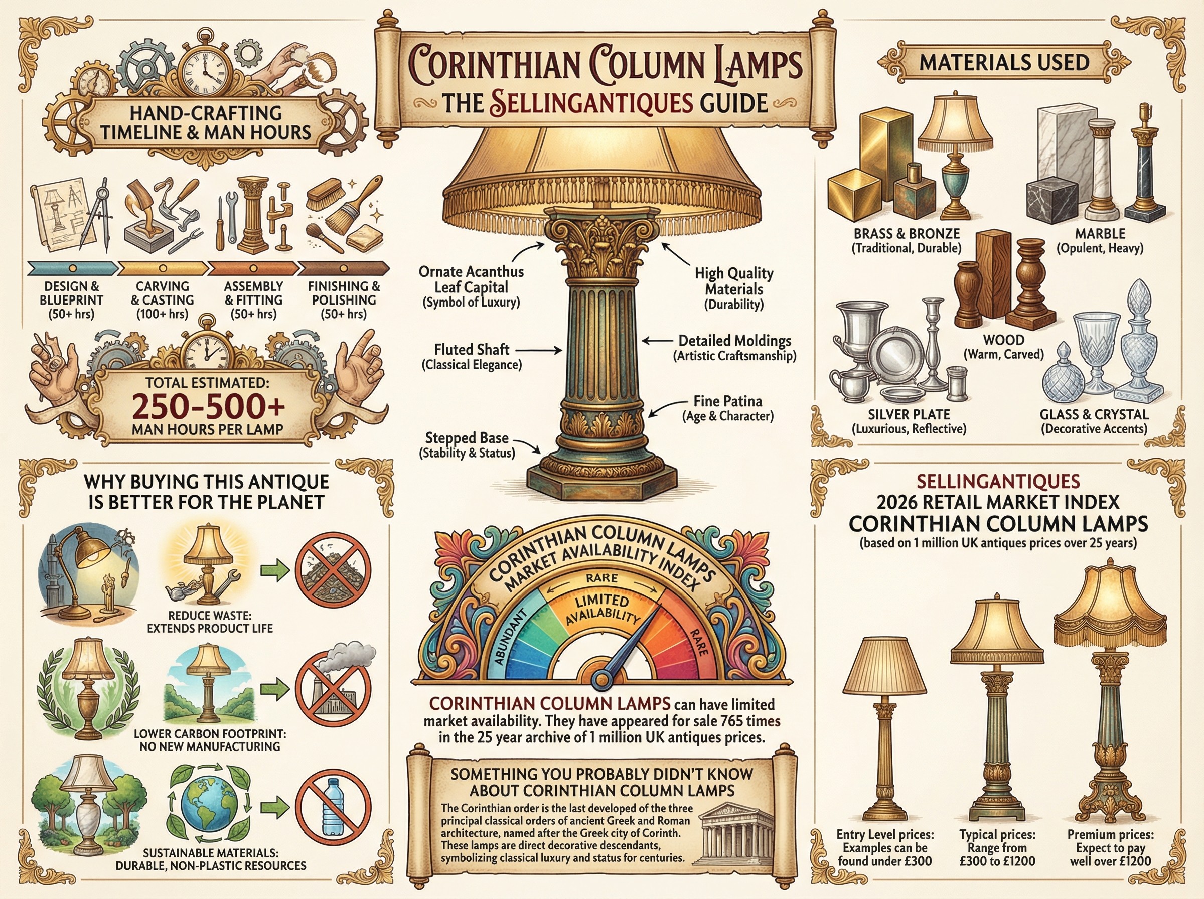 Corinthian Column Lamps Guide Infographic
