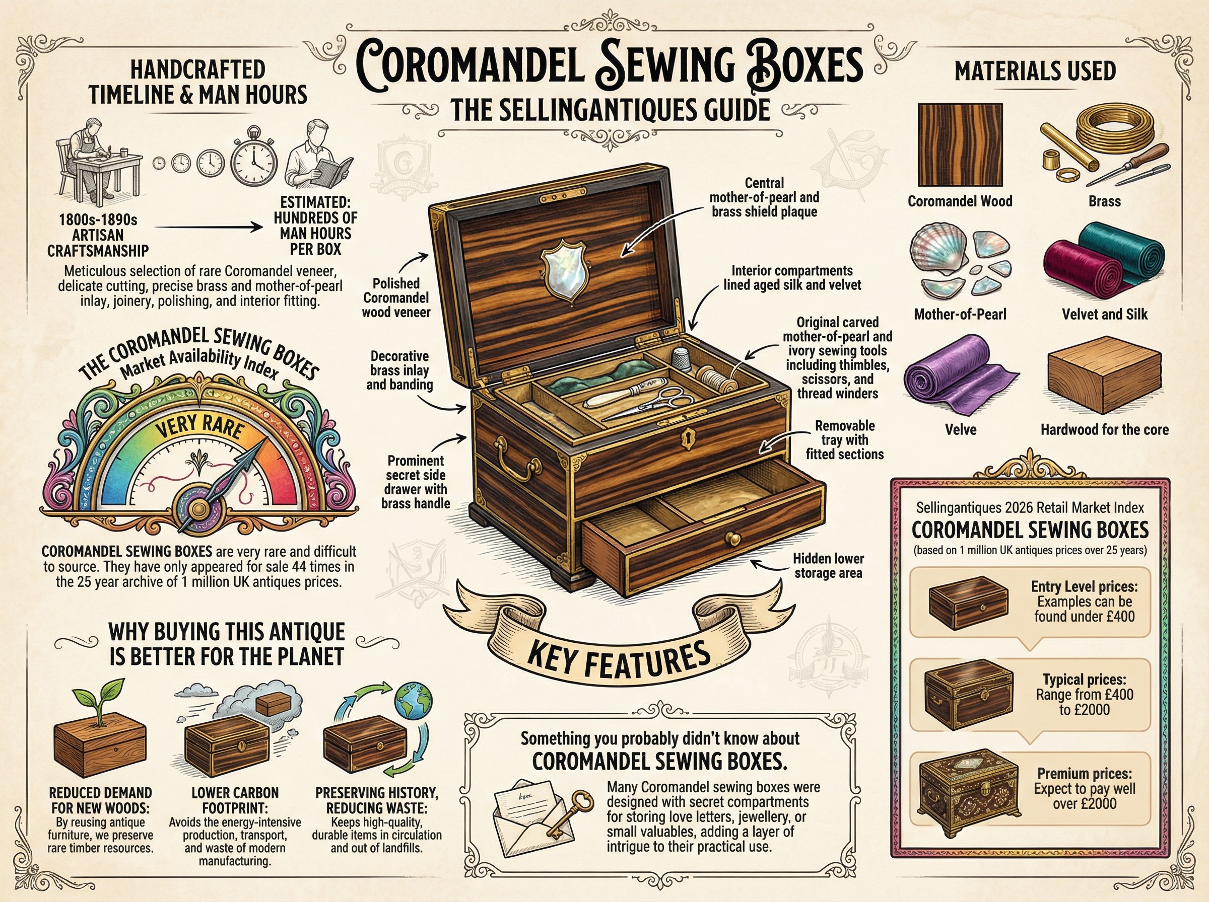 Coromandel Sewing Boxes Guide Infographic