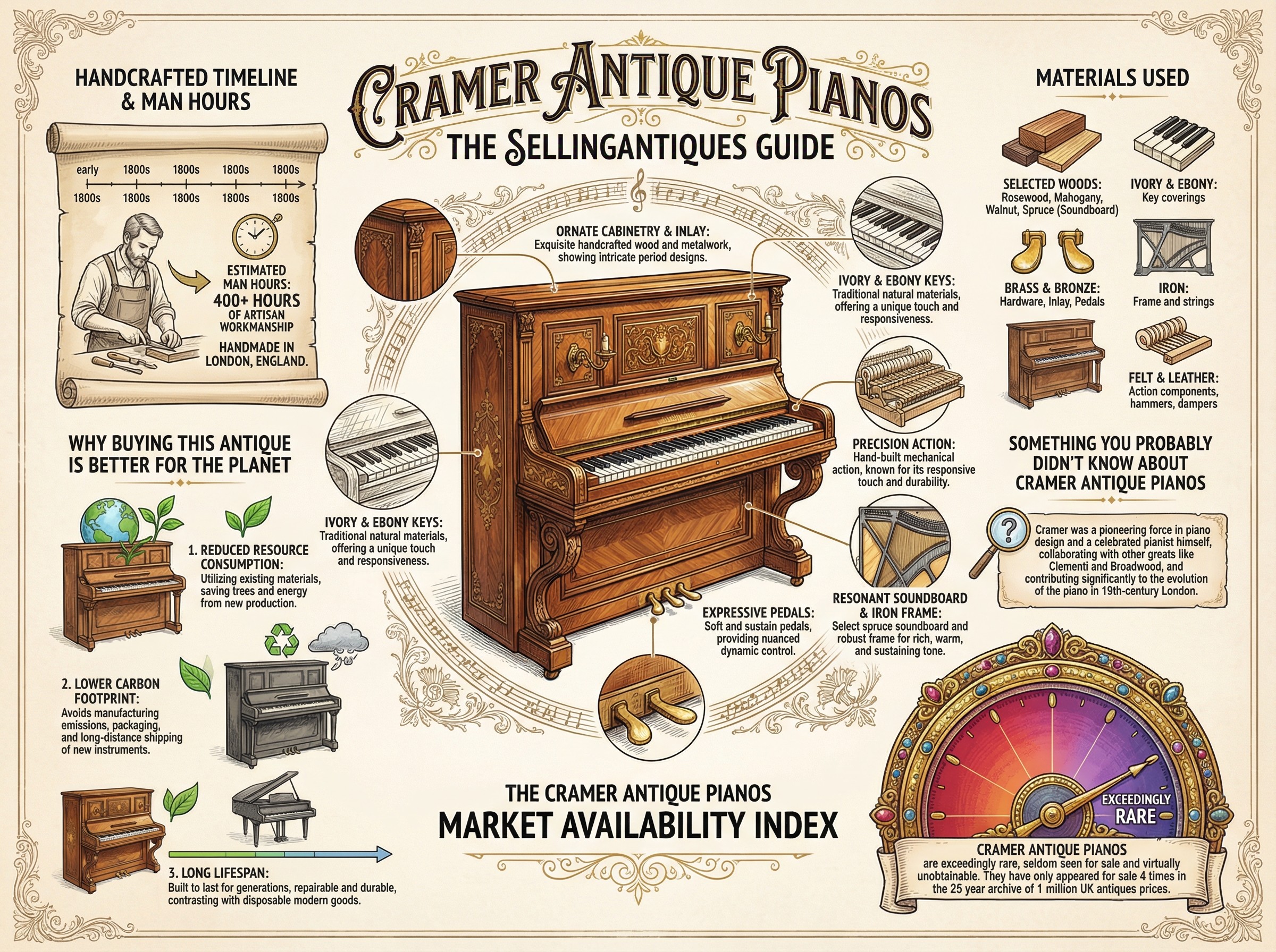 Cramer Antique Pianos Guide Infographic