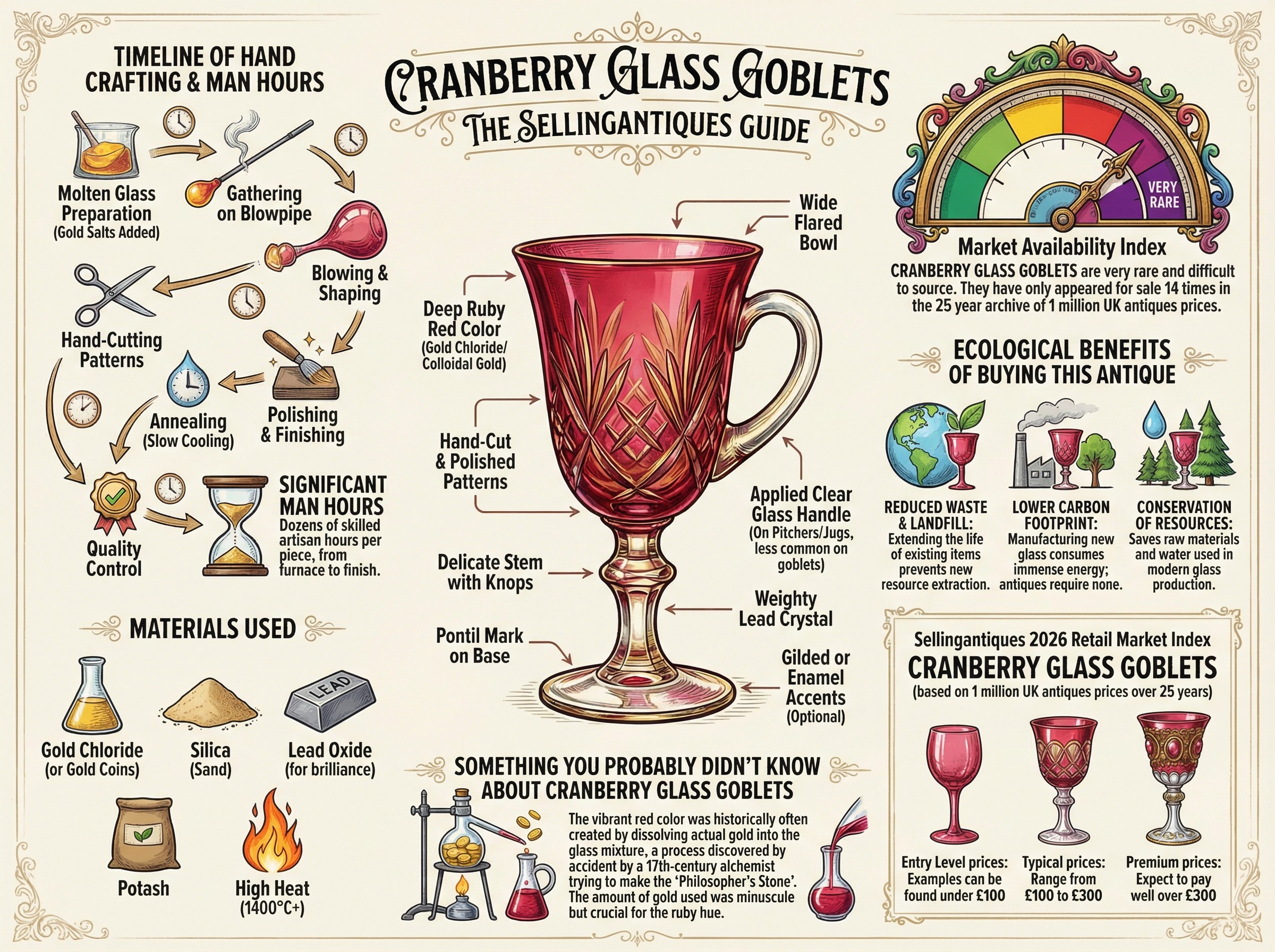 Cranberry Glass Goblets Guide Infographic