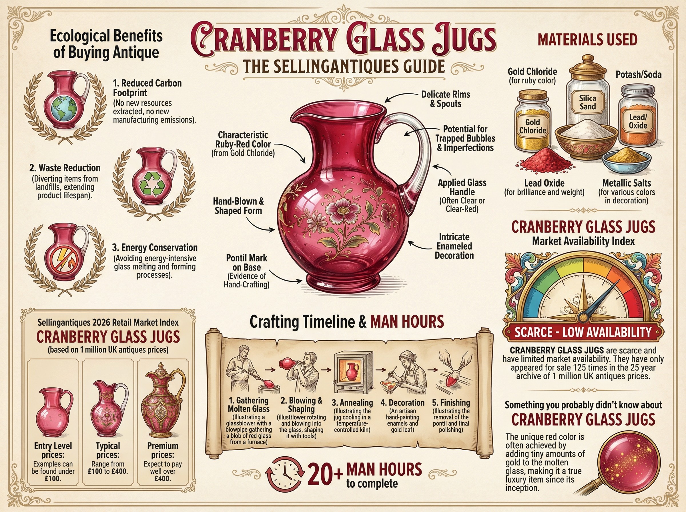 Cranberry Glass Jugs Guide Infographic