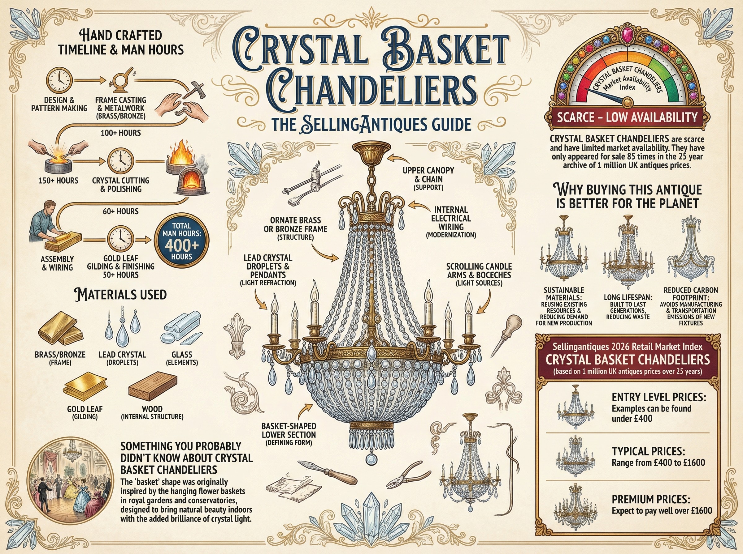 Crystal Basket Chandeliers Guide Infographic