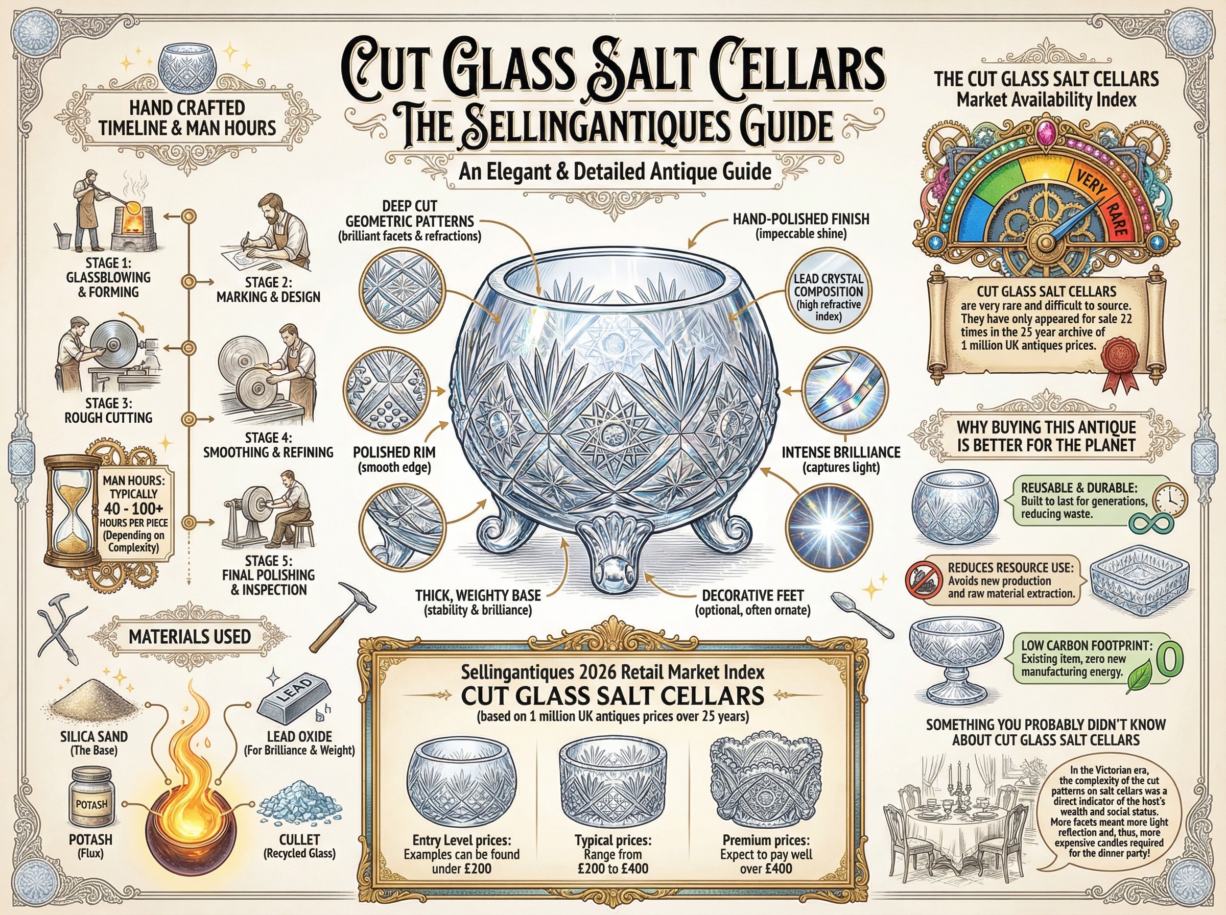 Cut Glass Salt Cellars Guide Infographic