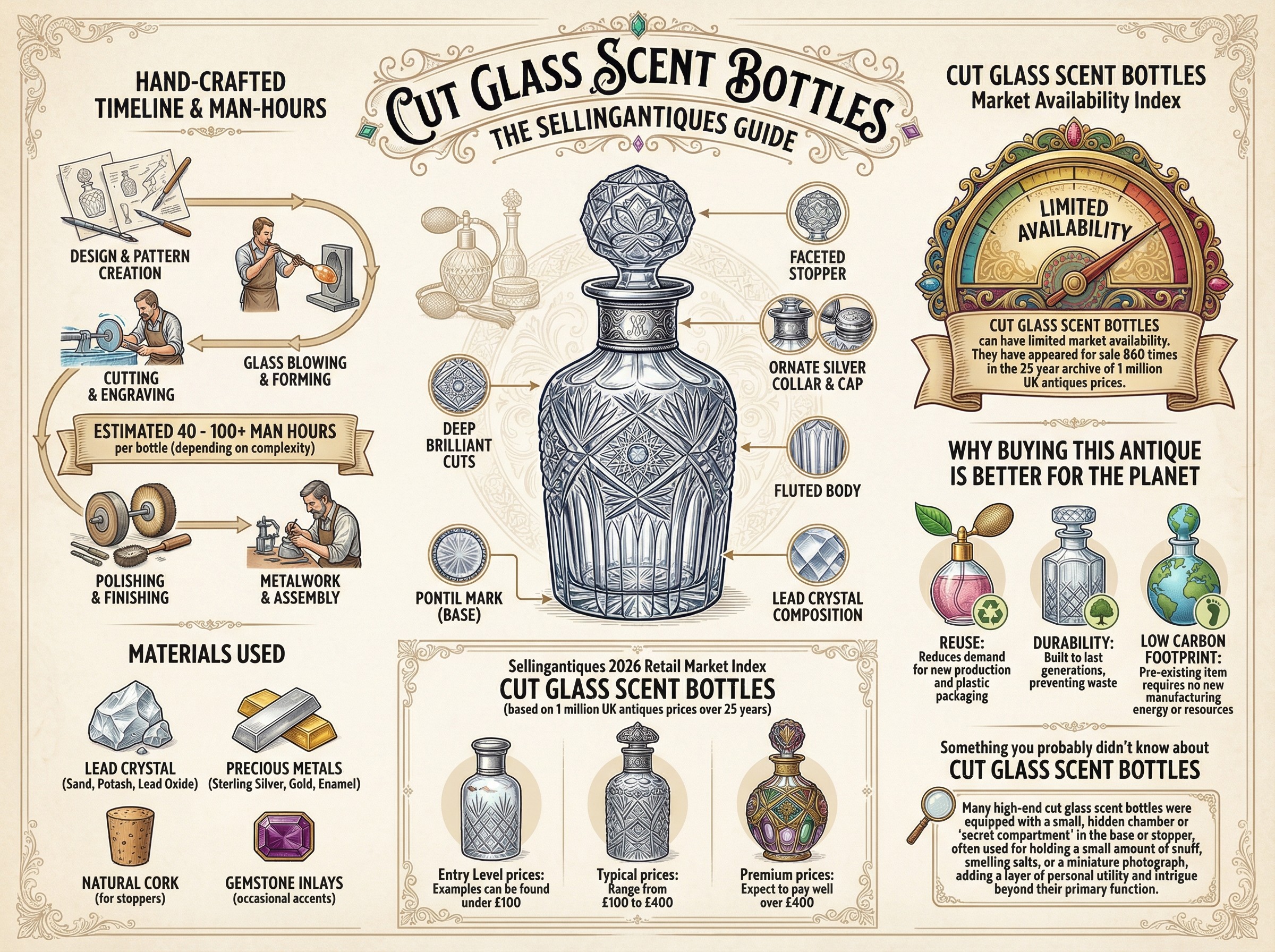 Cut Glass Scent Bottles Guide Infographic