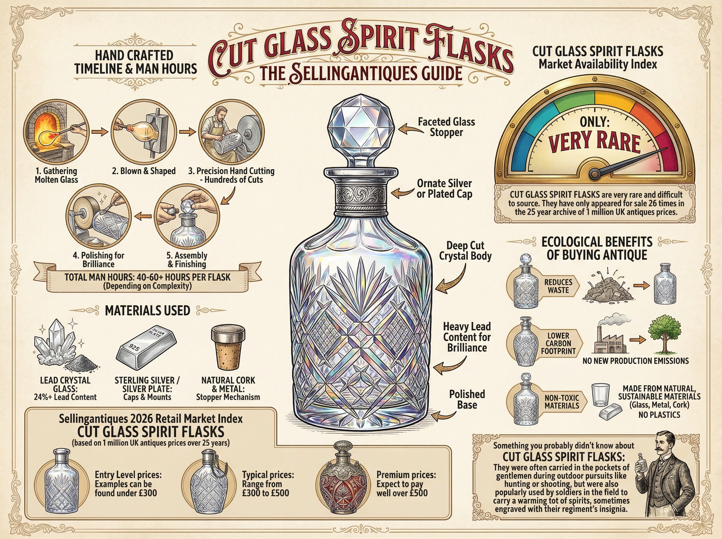 Cut Glass Spirit Flasks Guide Infographic
