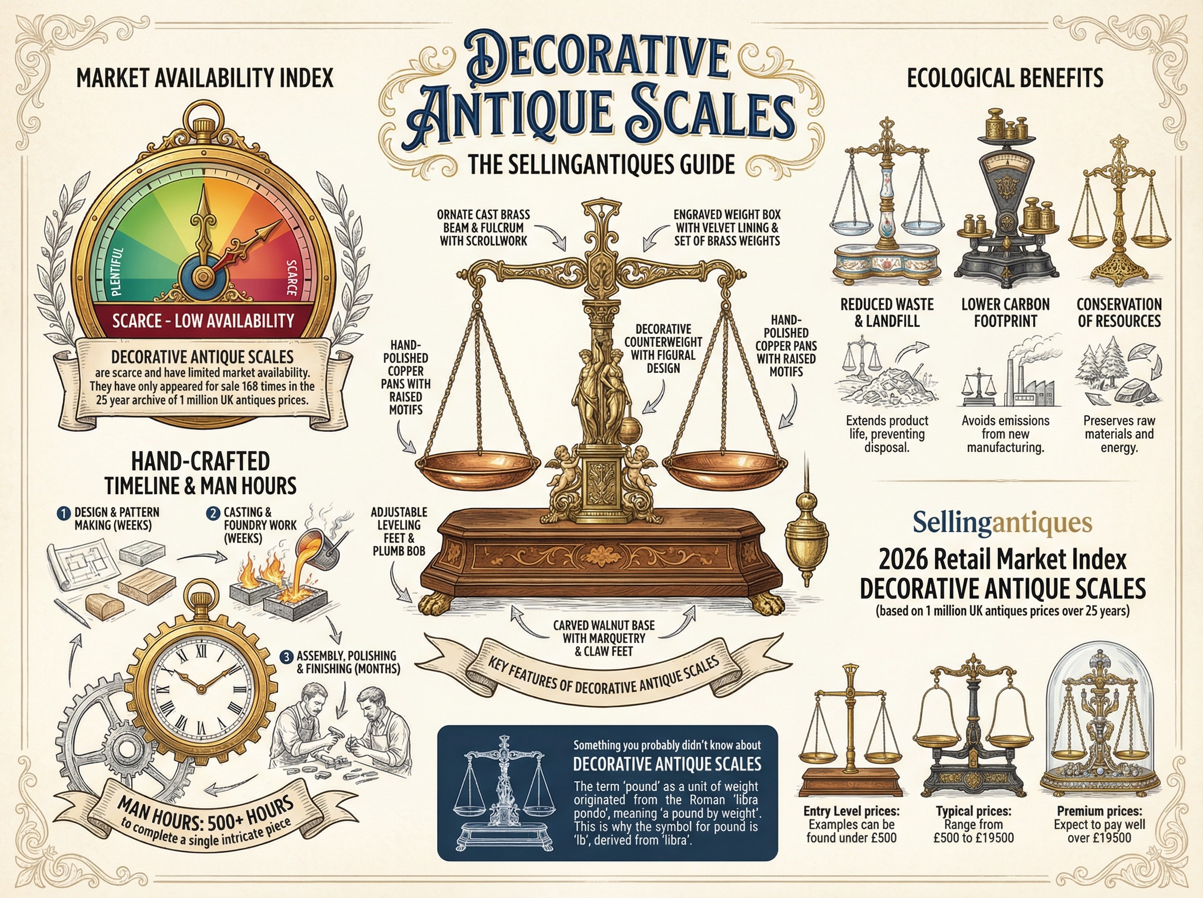 Decorative Antique Scales Guide Infographic