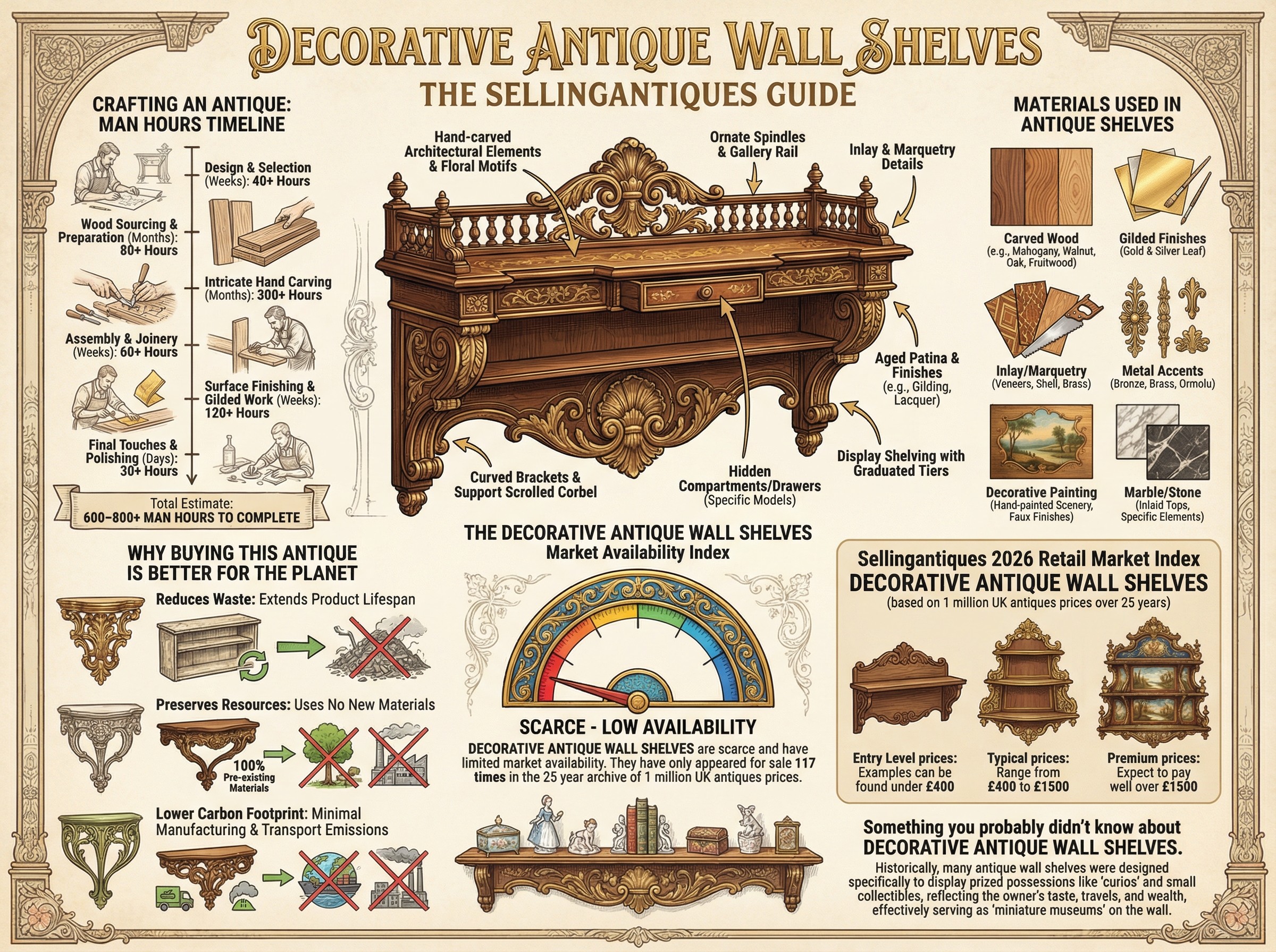 Decorative Antique Wall Shelves Guide Infographic