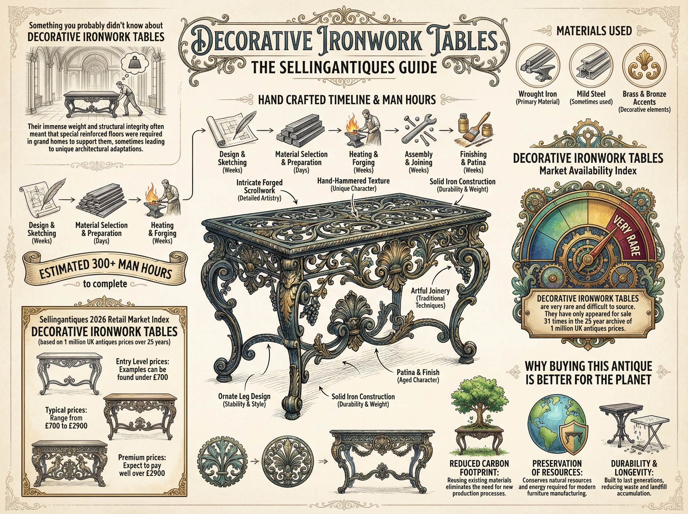 Decorative Ironwork Tables Guide Infographic