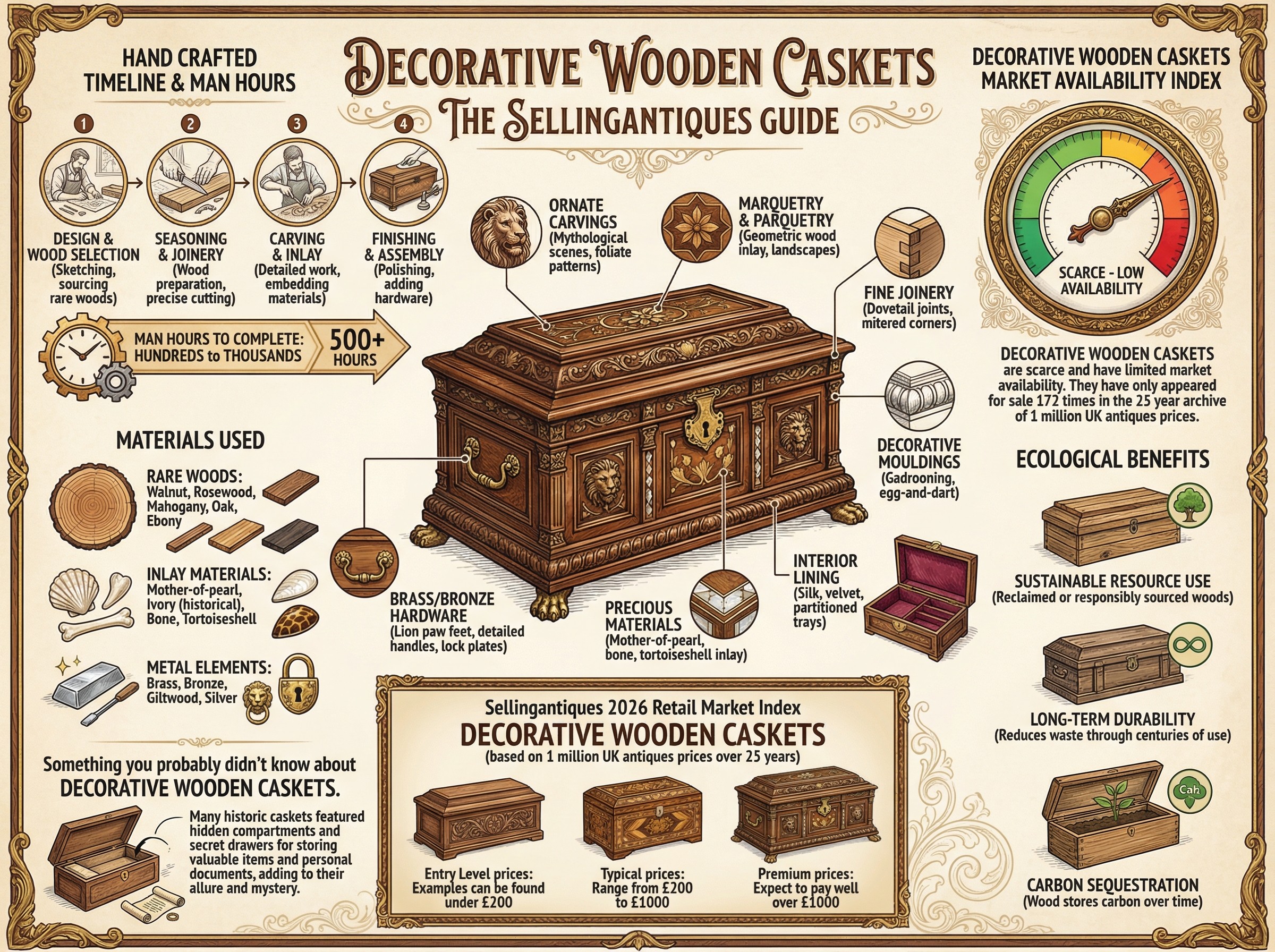 Decorative Wooden Caskets Guide Infographic