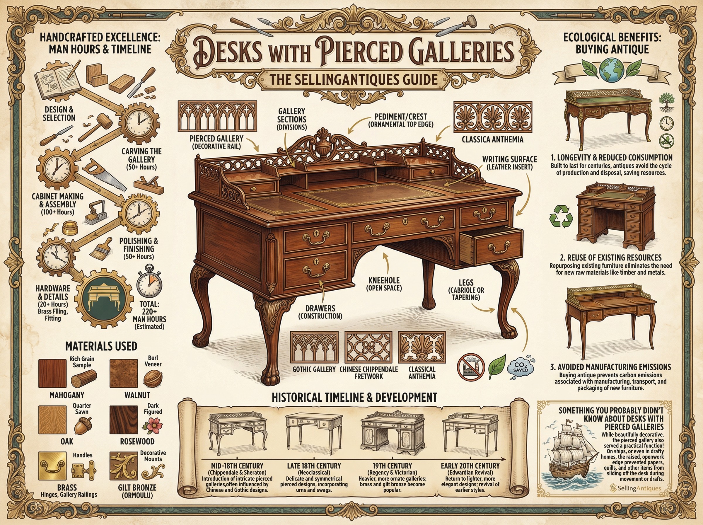 Desks With Pierced Galleries Guide Infographic