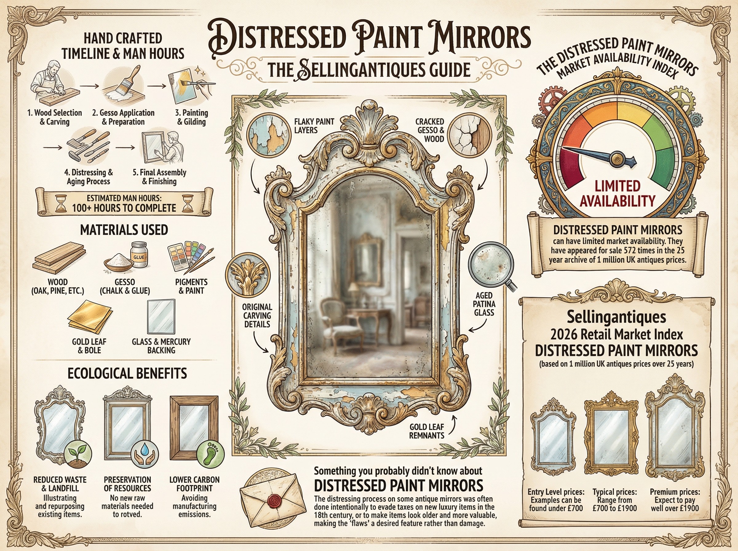 Distressed Paint Mirrors Guide Infographic