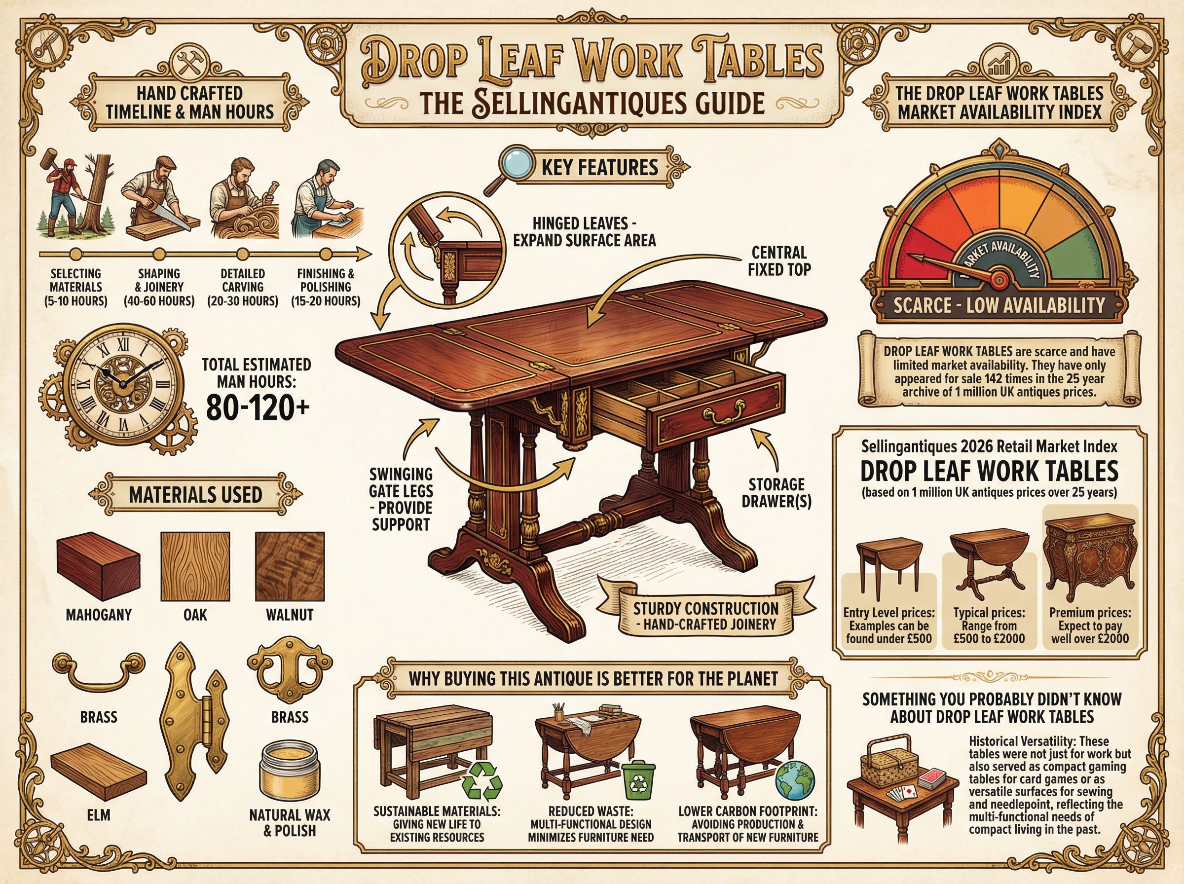 Drop Leaf Work Tables Guide Infographic