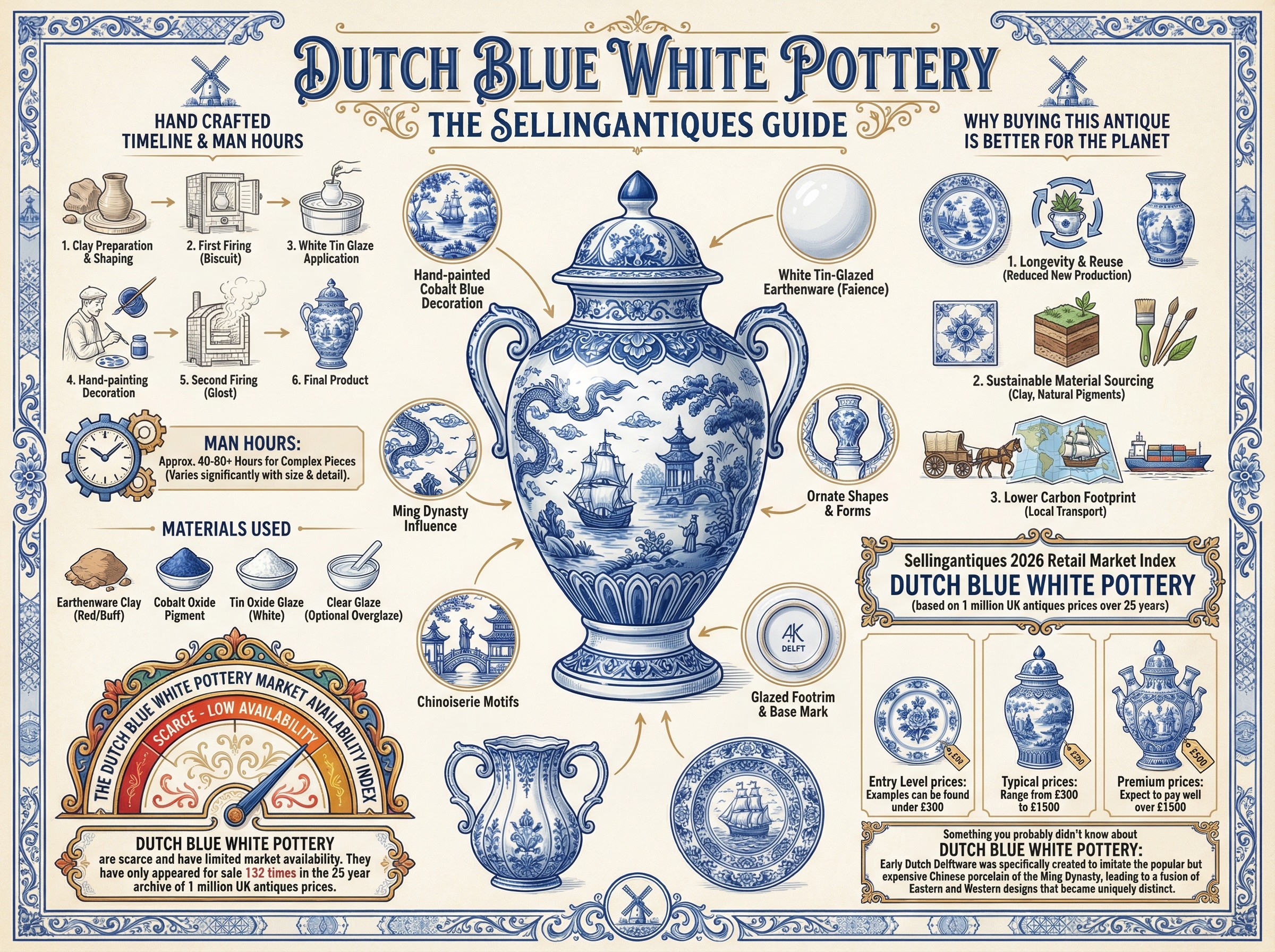 Dutch Blue White Pottery Guide Infographic